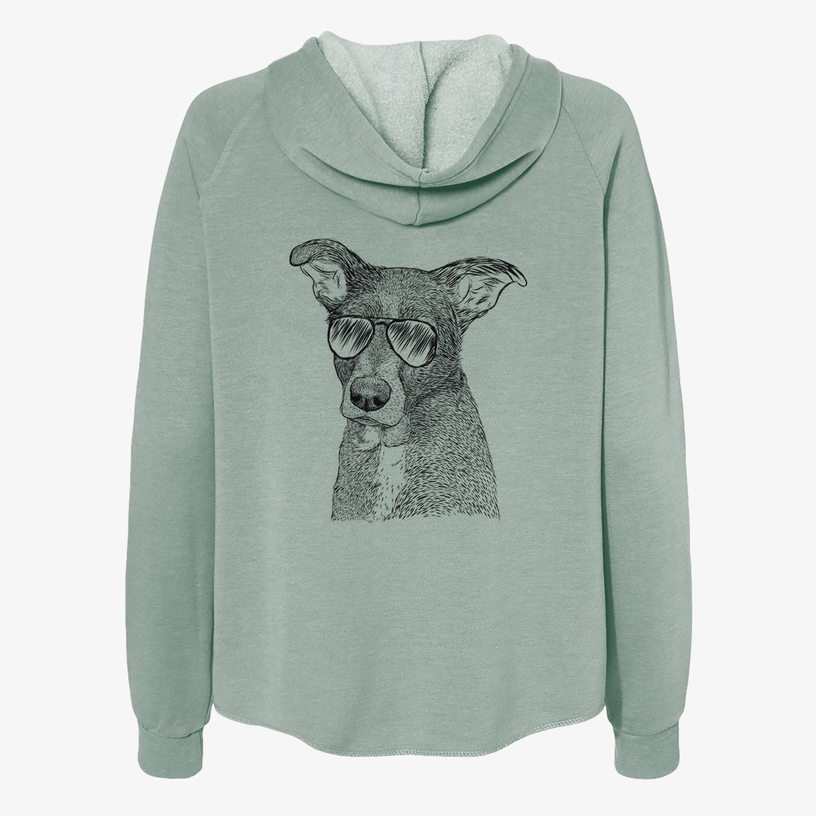 Wilbur the Shepherd Mix - Women's Cali Wave Zip-Up Sweatshirt