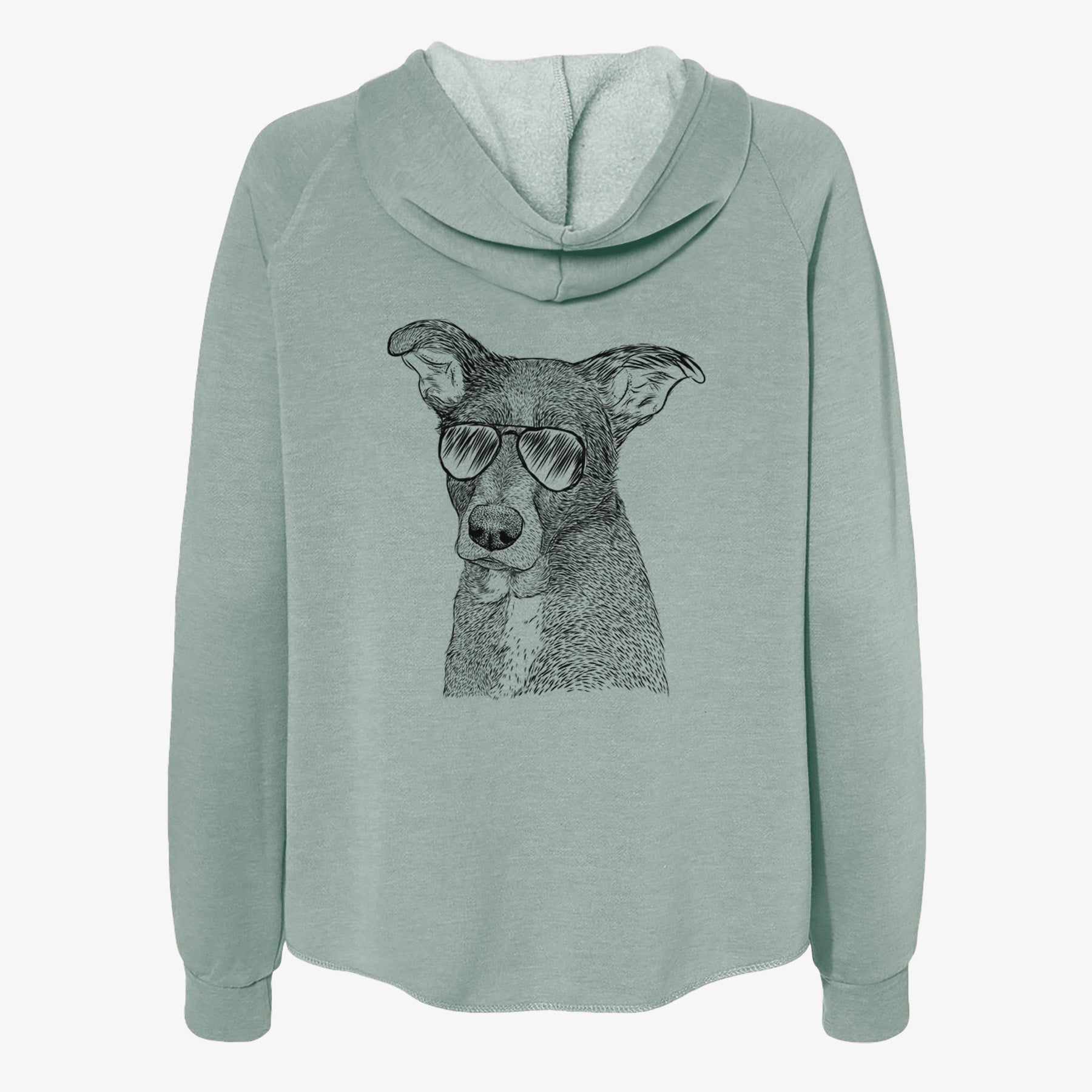 Wilbur the Shepherd Mix - Women's Cali Wave Zip-Up Sweatshirt