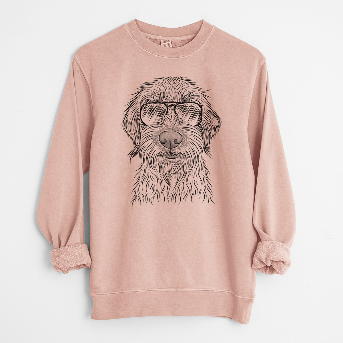 Aviator Wilkins the Wirehaired Pointing Griffon - Unisex Pigment Dyed Crew Sweatshirt