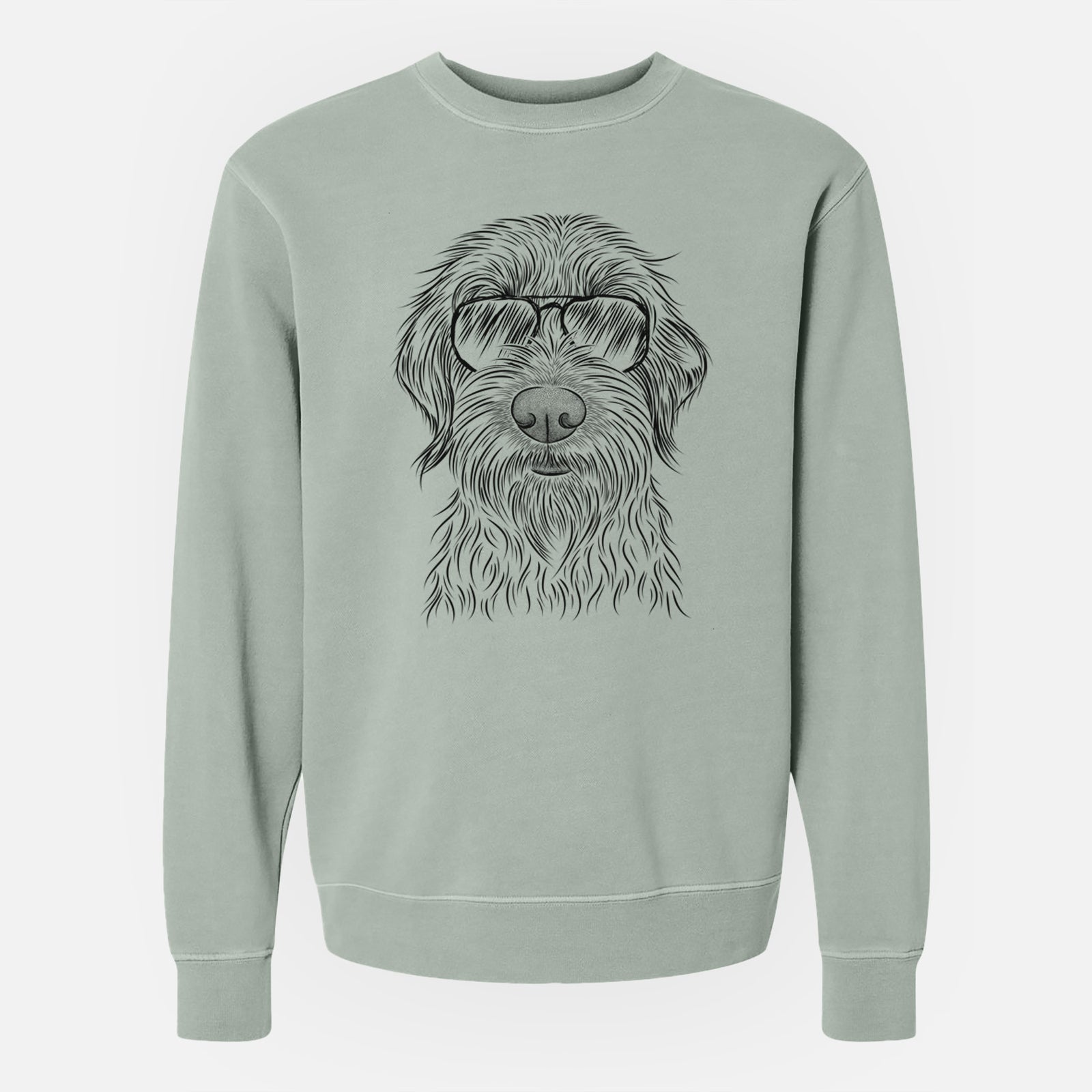 Aviator Wilkins the Wirehaired Pointing Griffon - Unisex Pigment Dyed Crew Sweatshirt