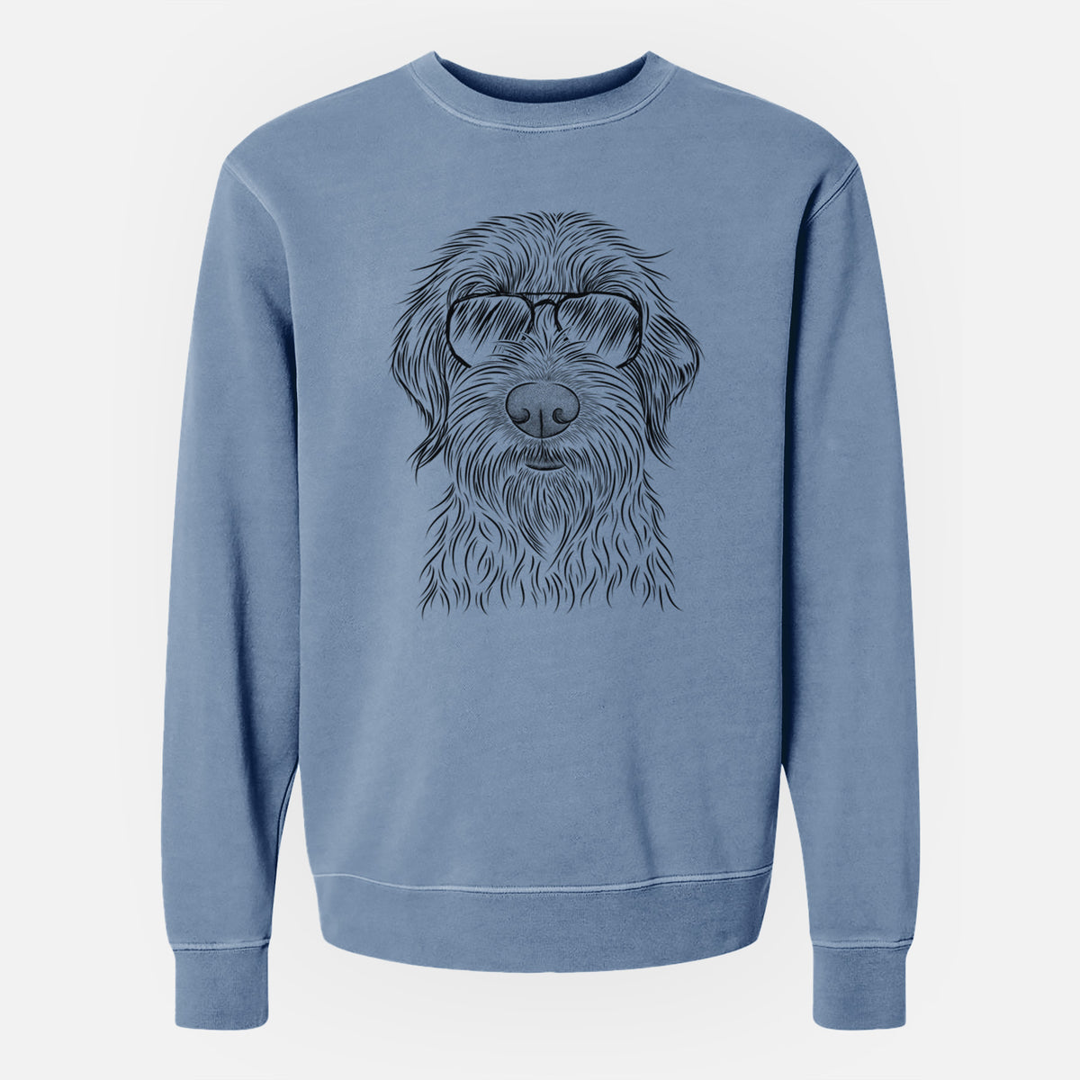 Aviator Wilkins the Wirehaired Pointing Griffon - Unisex Pigment Dyed Crew Sweatshirt