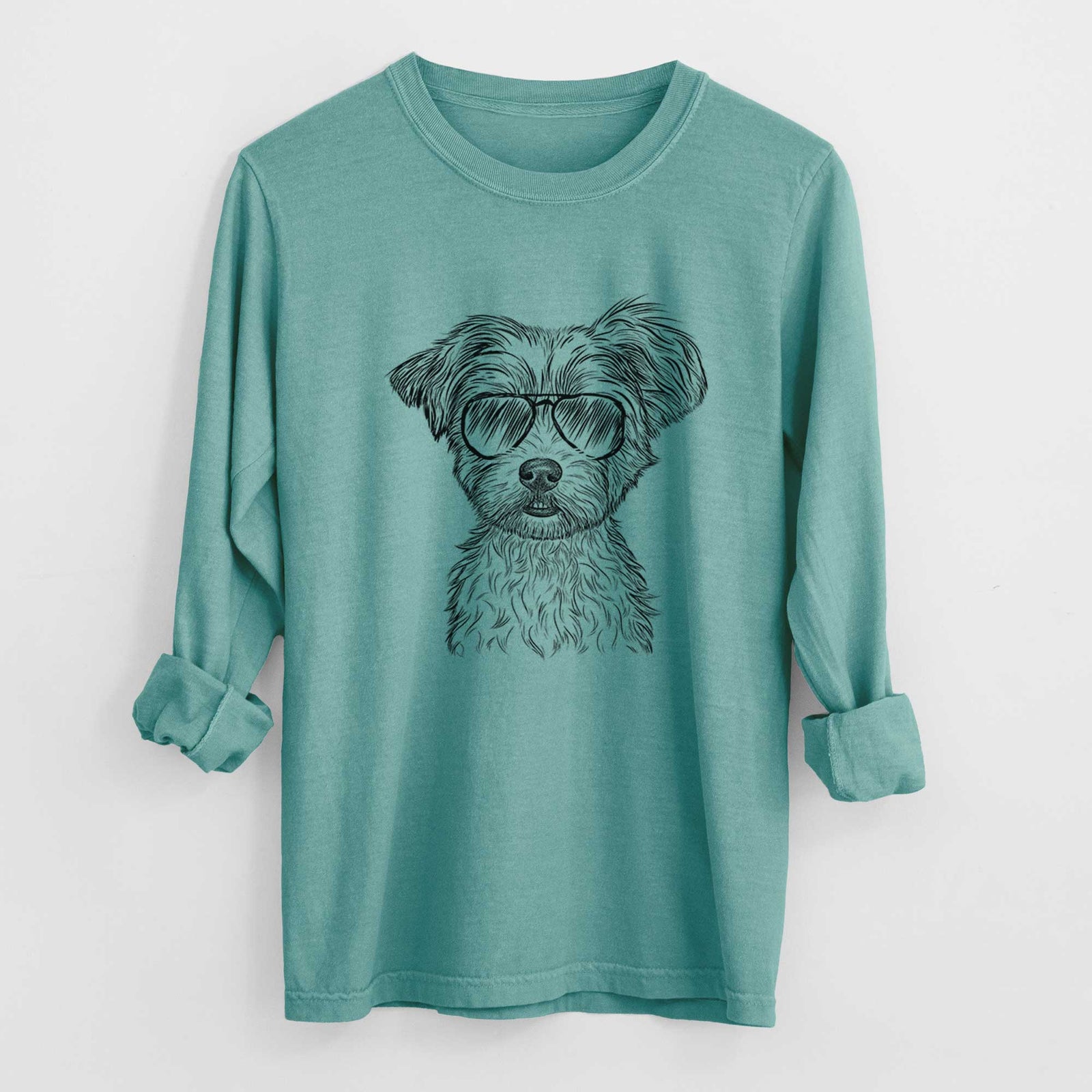 Aviators William Mitchell Newman the Yorkshire Terrier - Heavyweight 100% Cotton Long Sleeve