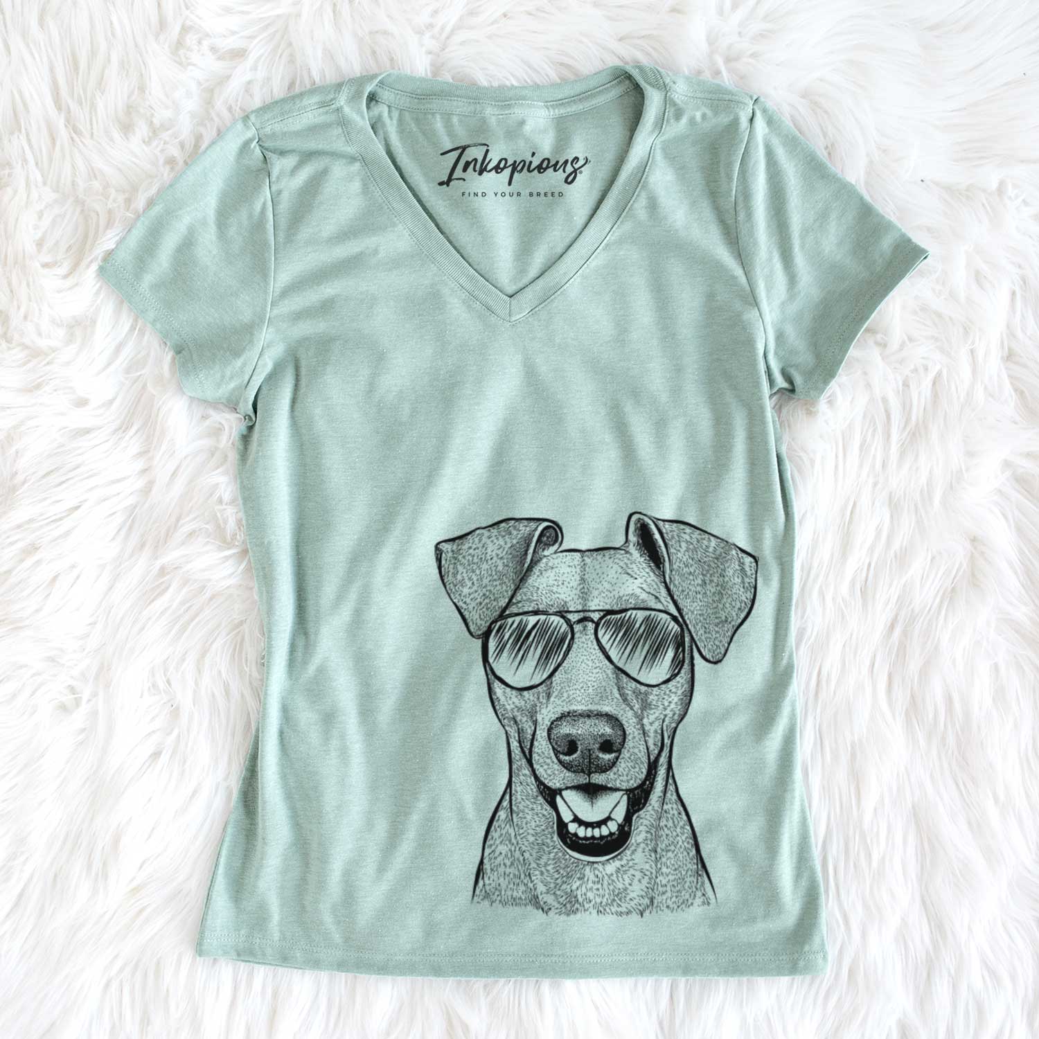 Aviator Willow the German Pinscher - Women's V-neck Shirt