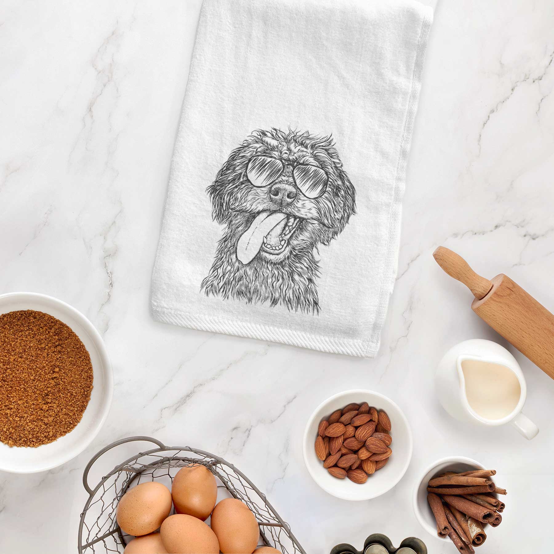 Winnie the Mini Aussiedoodle Decorative Hand Towel