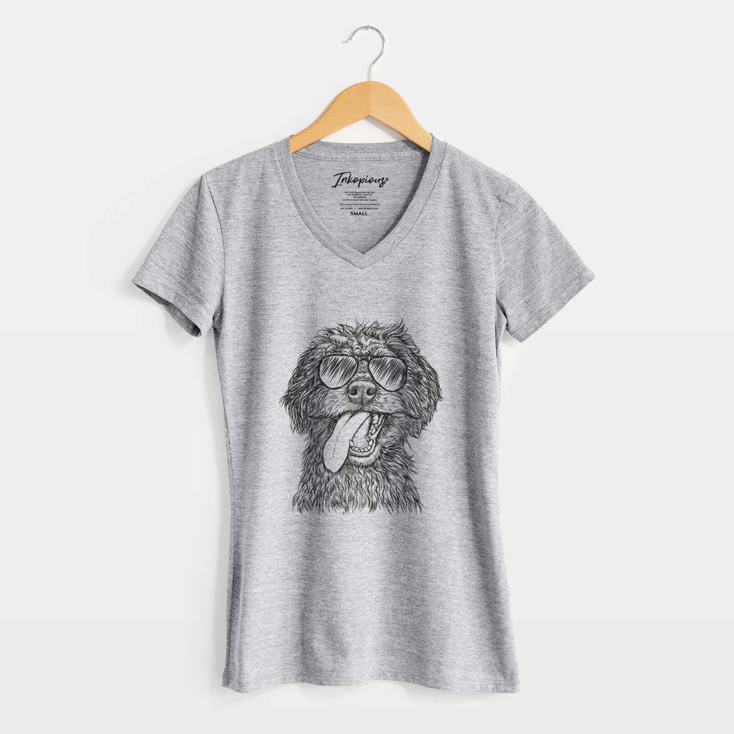 Aviator Winnie the Mini Aussiedoodle - Women's V-neck Shirt