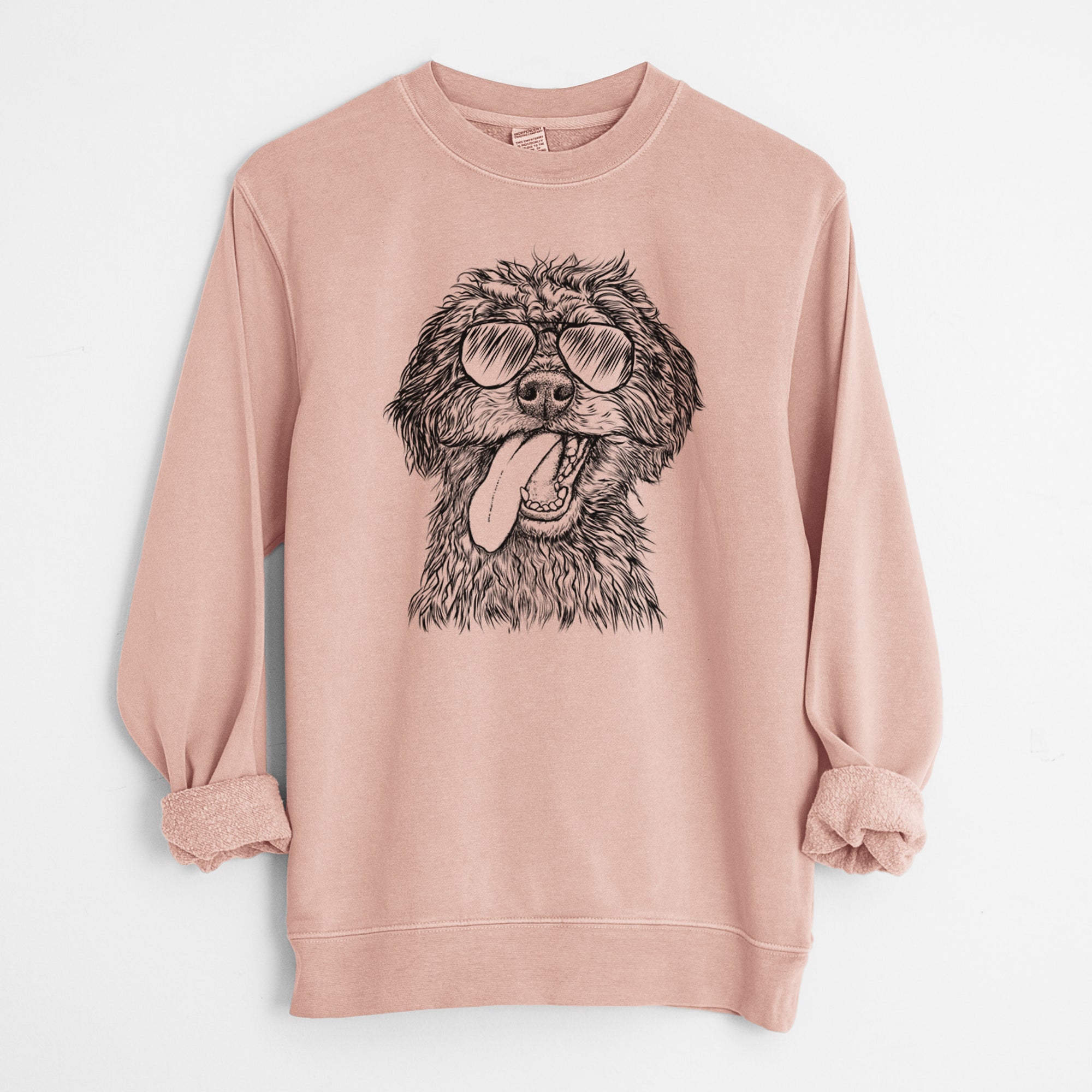 Aviator Winnie the Mini Aussiedoodle - Unisex Pigment Dyed Crew Sweatshirt