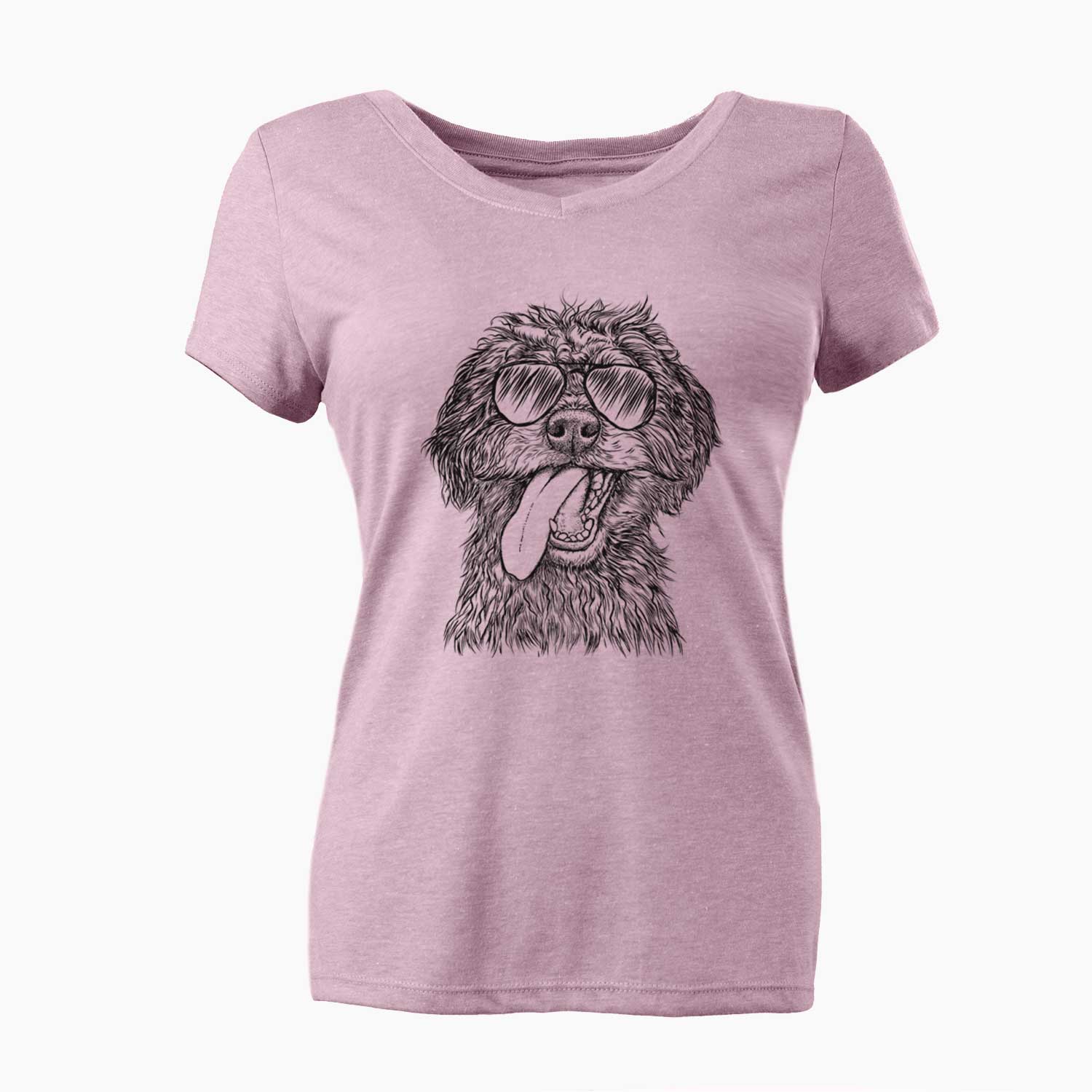 Aviator Winnie the Mini Aussiedoodle - Women's V-neck Shirt