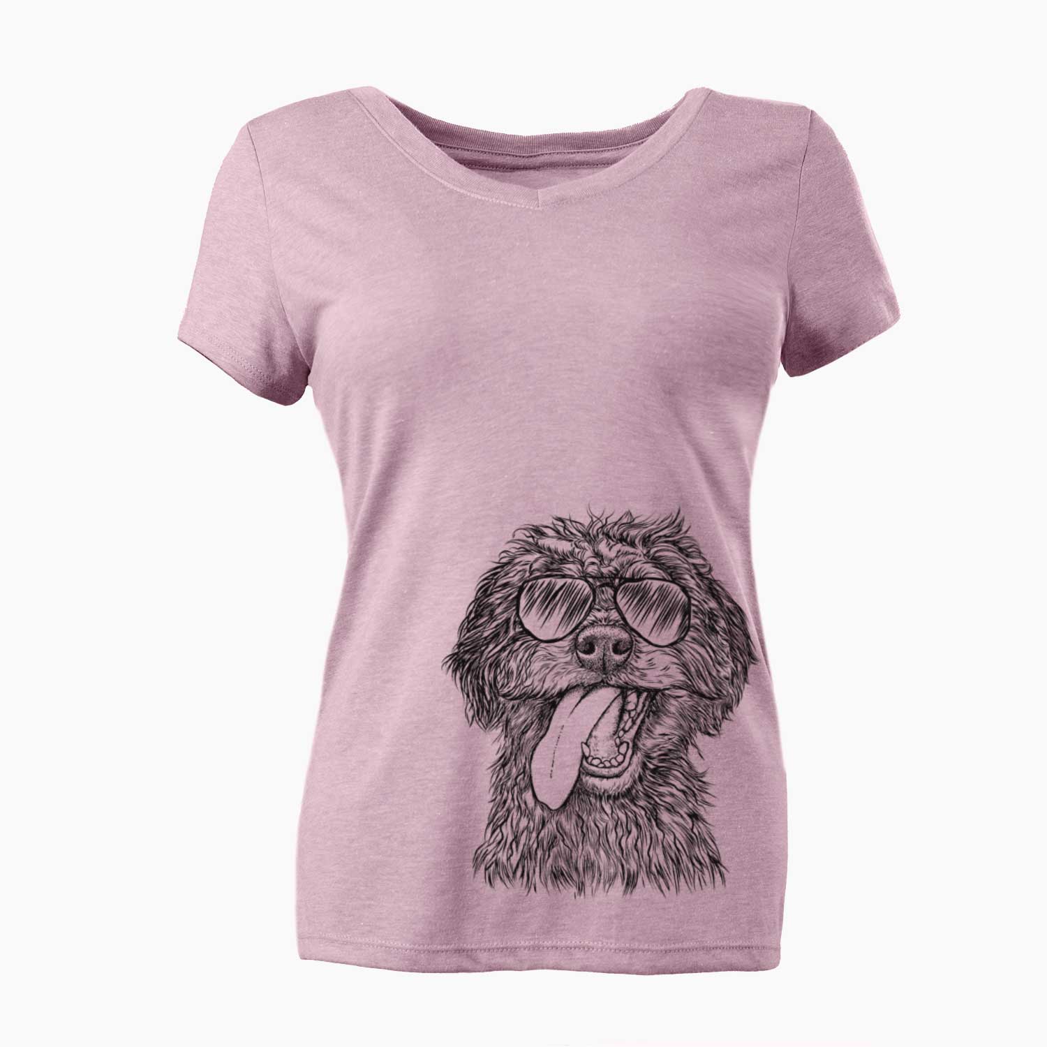 Aviator Winnie the Mini Aussiedoodle - Women's V-neck Shirt