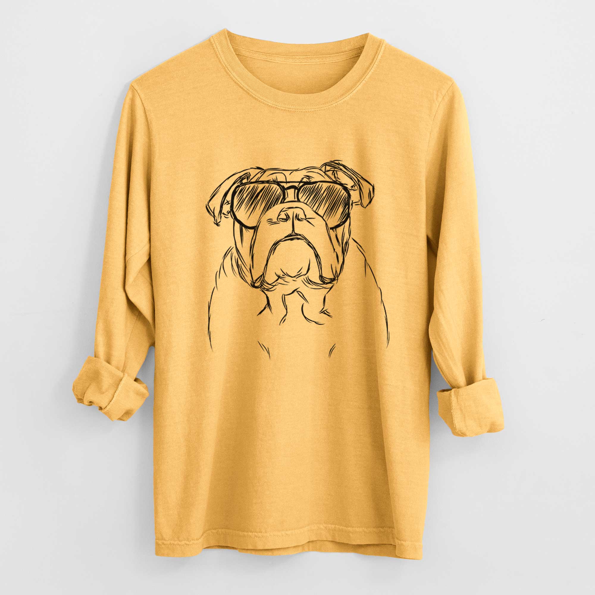 Aviators Winston the English Bulldog - Heavyweight 100% Cotton Long Sleeve