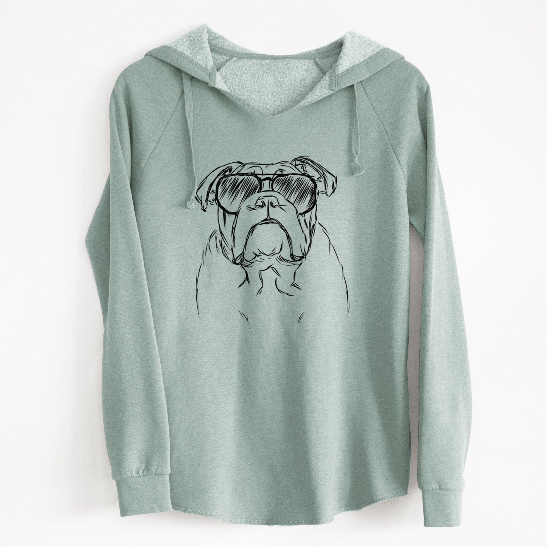 Aviator Winston the English Bulldog - Cali Wave Hooded Sweatshirt