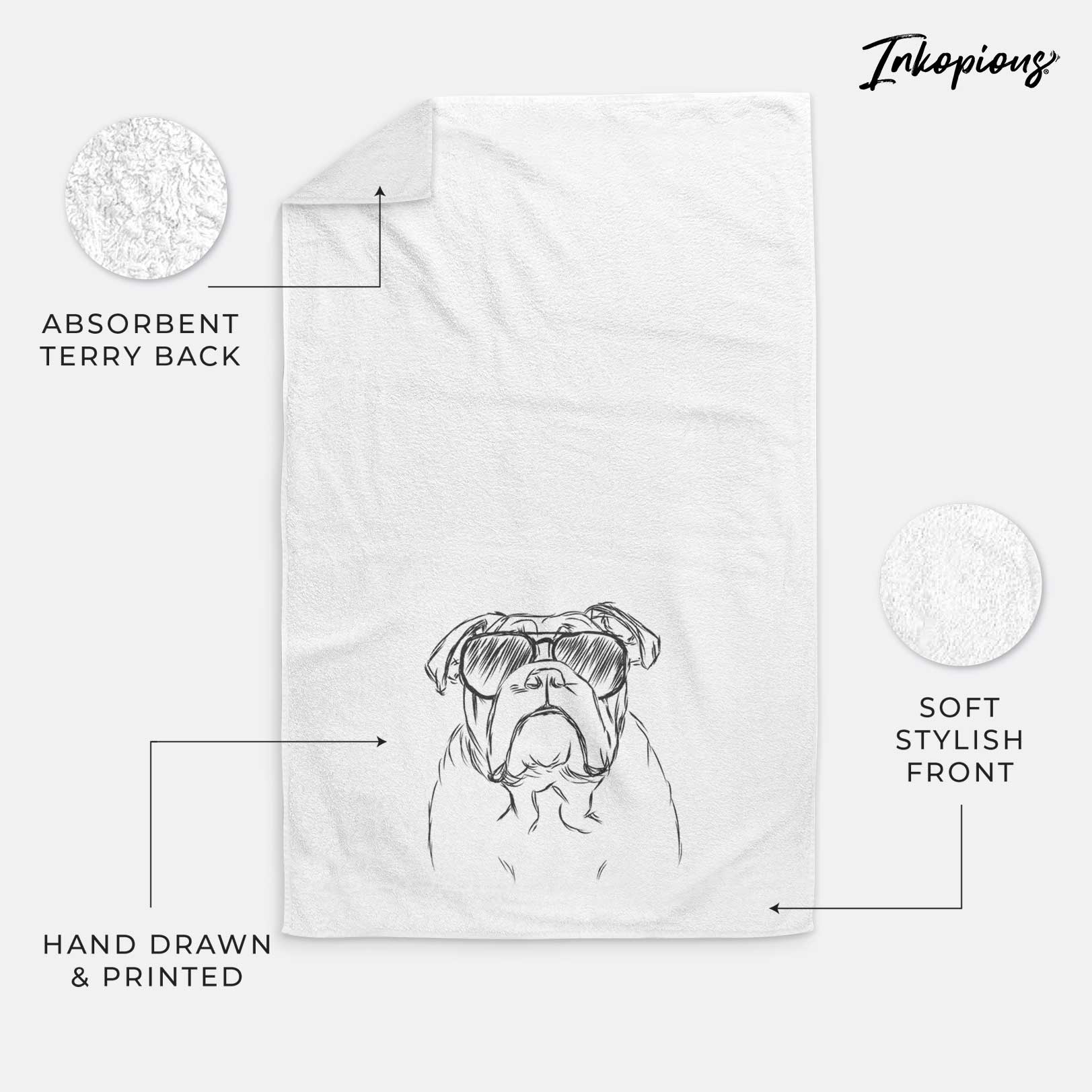 Winston the English Bulldog Decorative Hand Towel