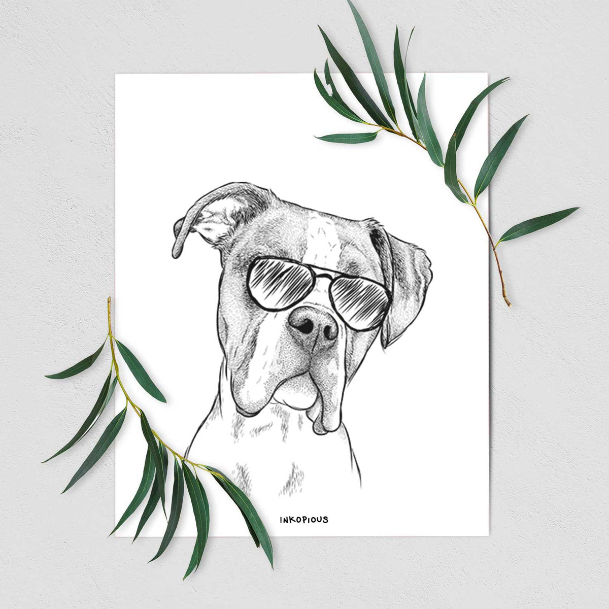 Winston the Boxer Art Print