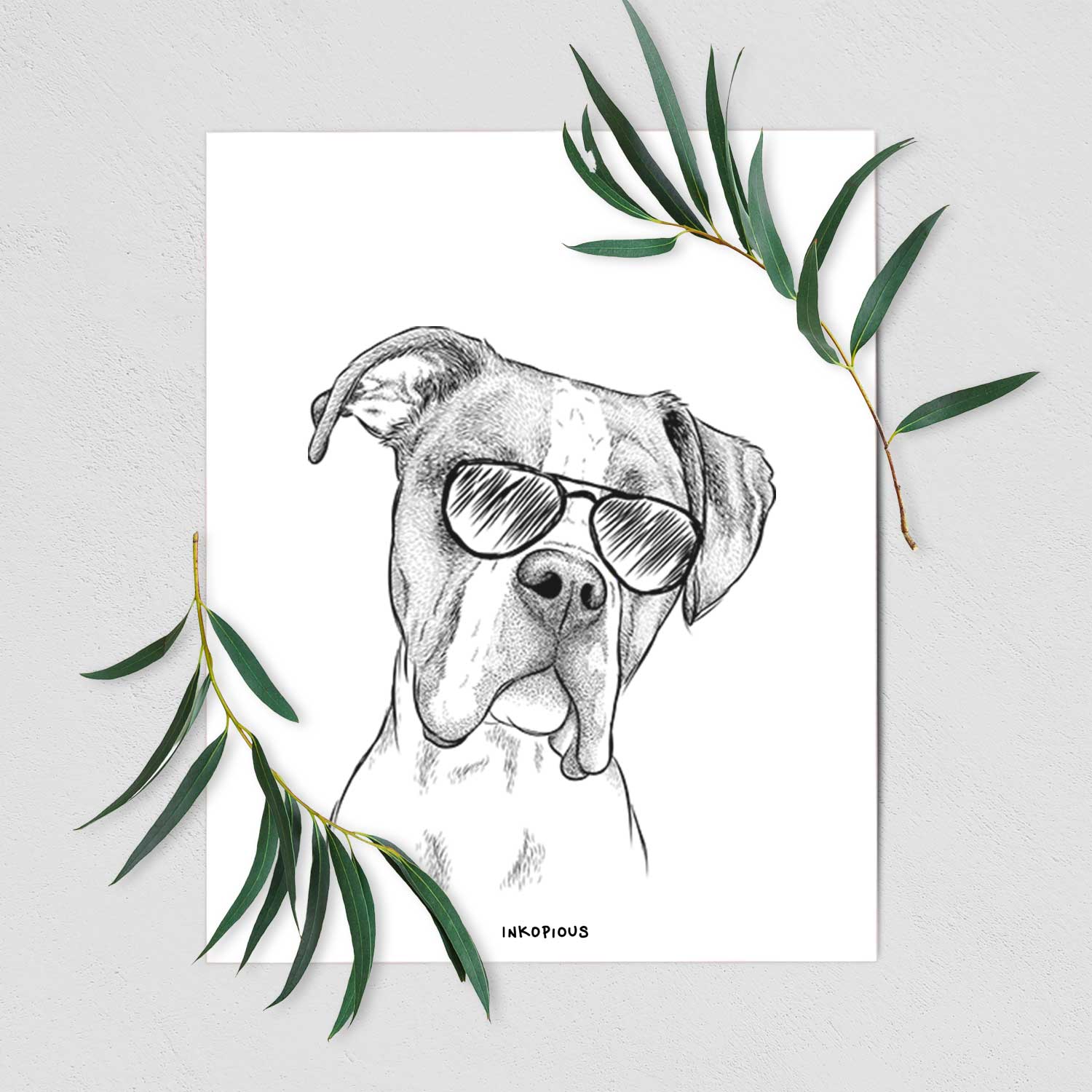 Winston the Boxer Art Print