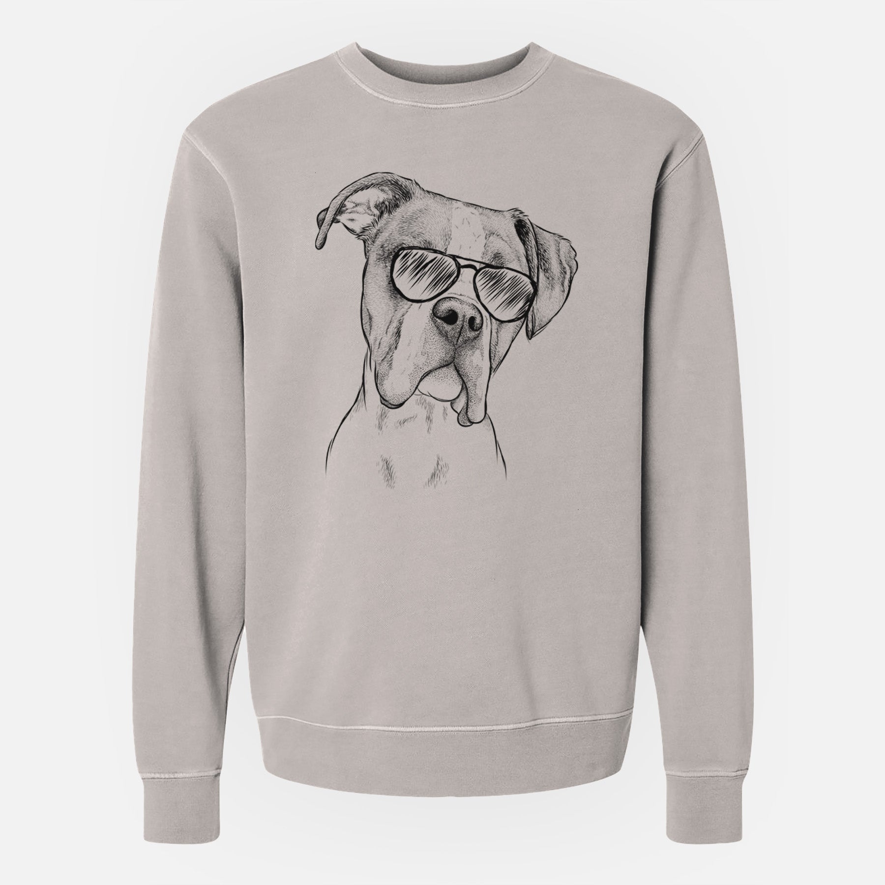 Aviator Winston the Boxer - Unisex Pigment Dyed Crew Sweatshirt