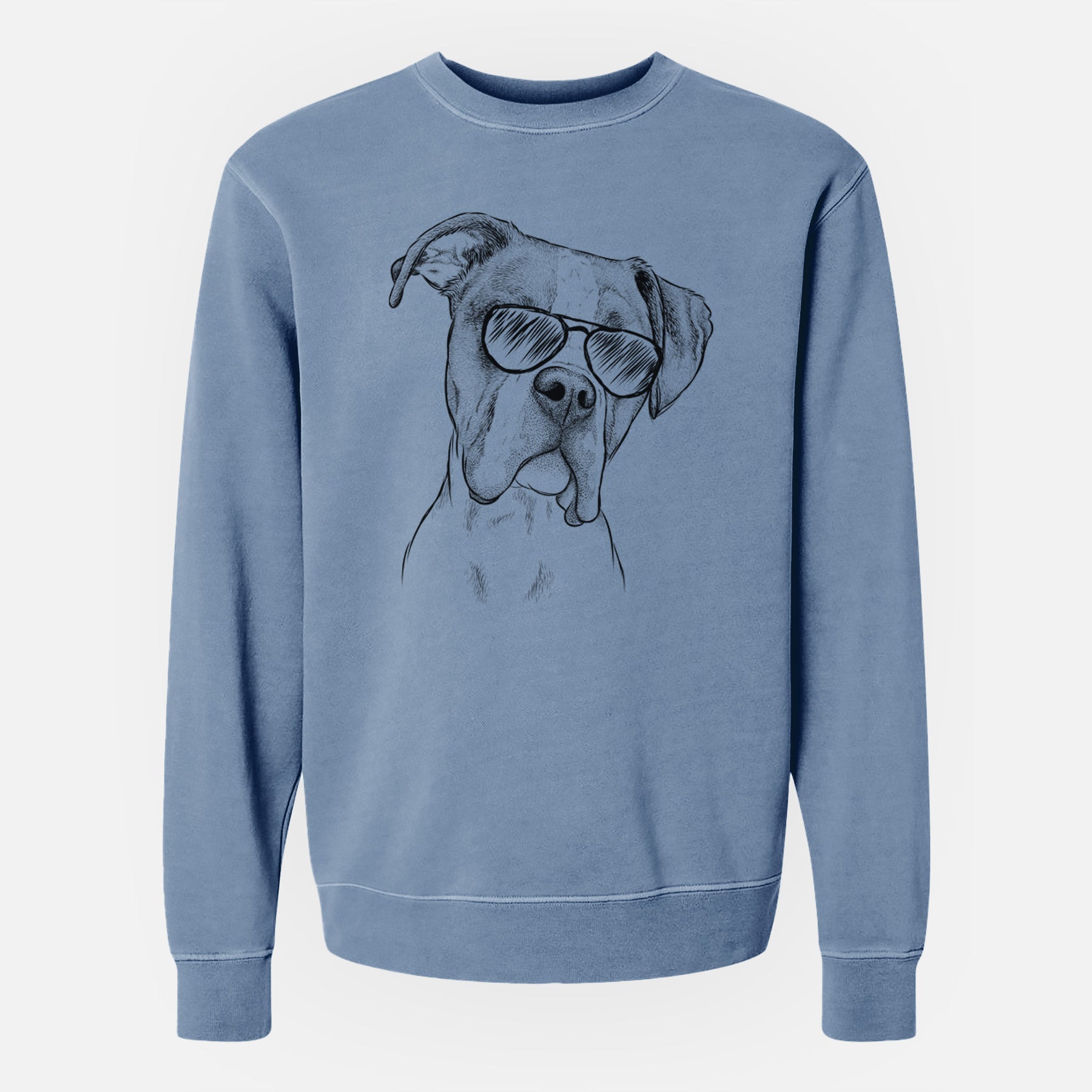 Aviator Winston the Boxer - Unisex Pigment Dyed Crew Sweatshirt