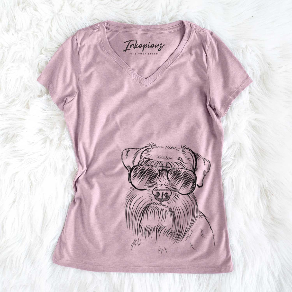 Wrigley the Schnauzer - Women's V-neck Shirt