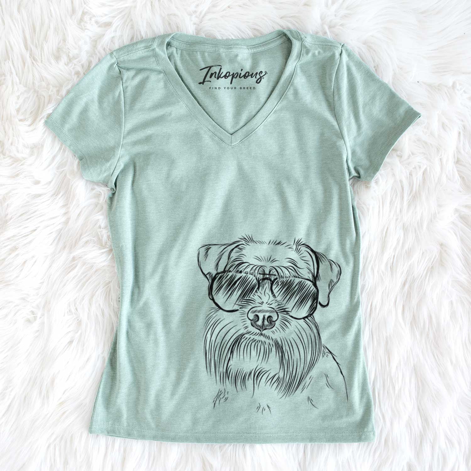 Wrigley the Schnauzer - Women's V-neck Shirt