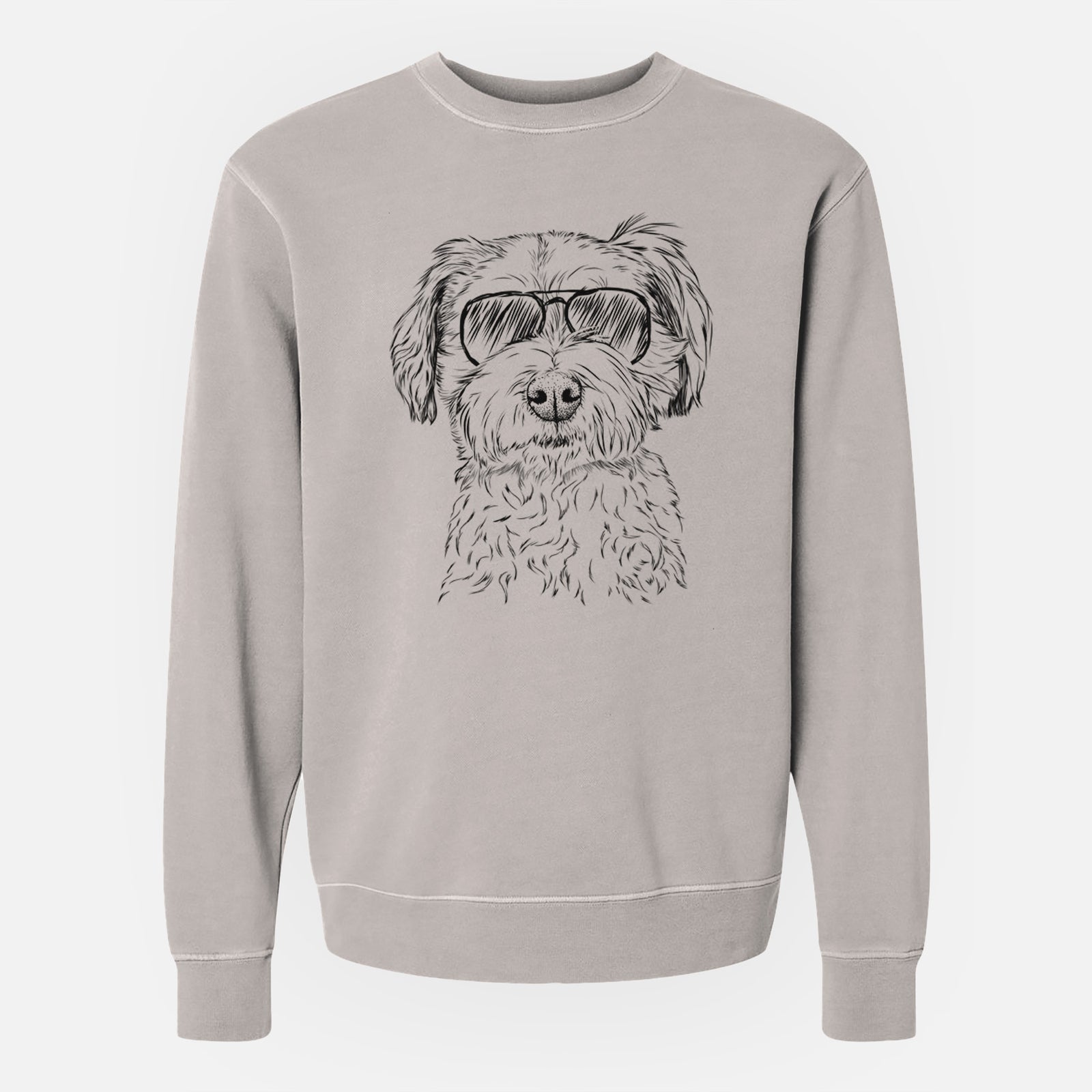 Aviator Wyatt the Coton de Tulear - Unisex Pigment Dyed Crew Sweatshirt