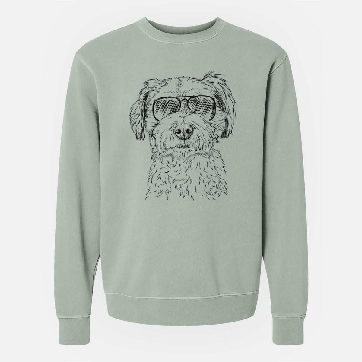 Aviator Wyatt the Coton de Tulear - Unisex Pigment Dyed Crew Sweatshirt