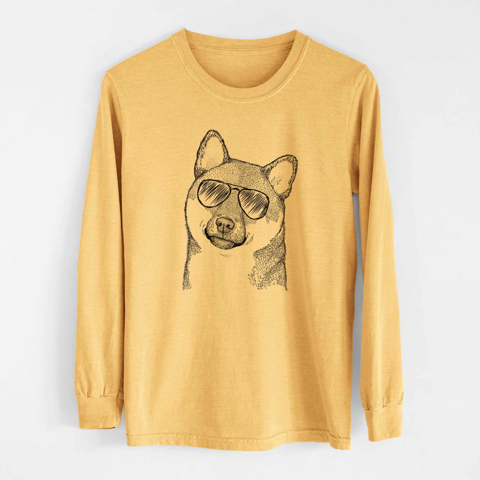 Aviators Yakuza the Shiba Inu - Heavyweight 100% Cotton Long Sleeve