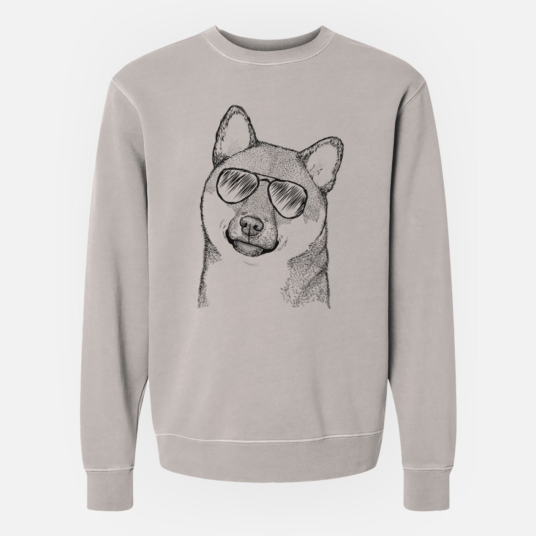 Aviator Yakuza the Shiba Inu - Unisex Pigment Dyed Crew Sweatshirt