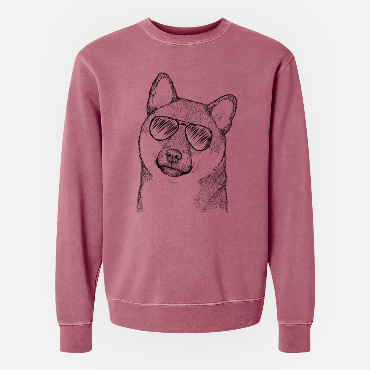 Aviator Yakuza the Shiba Inu - Unisex Pigment Dyed Crew Sweatshirt