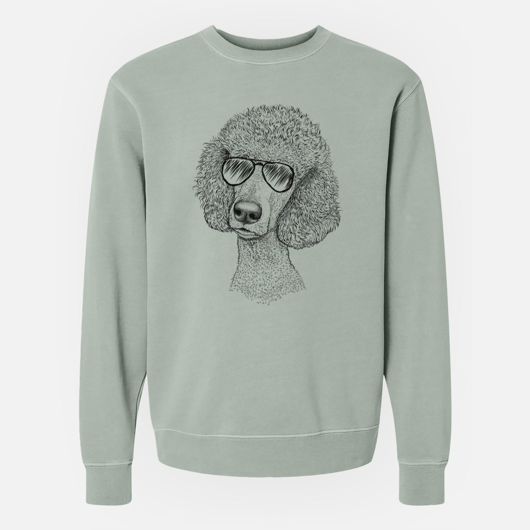 Aviator Yuki the Poodle - Unisex Pigment Dyed Crew Sweatshirt