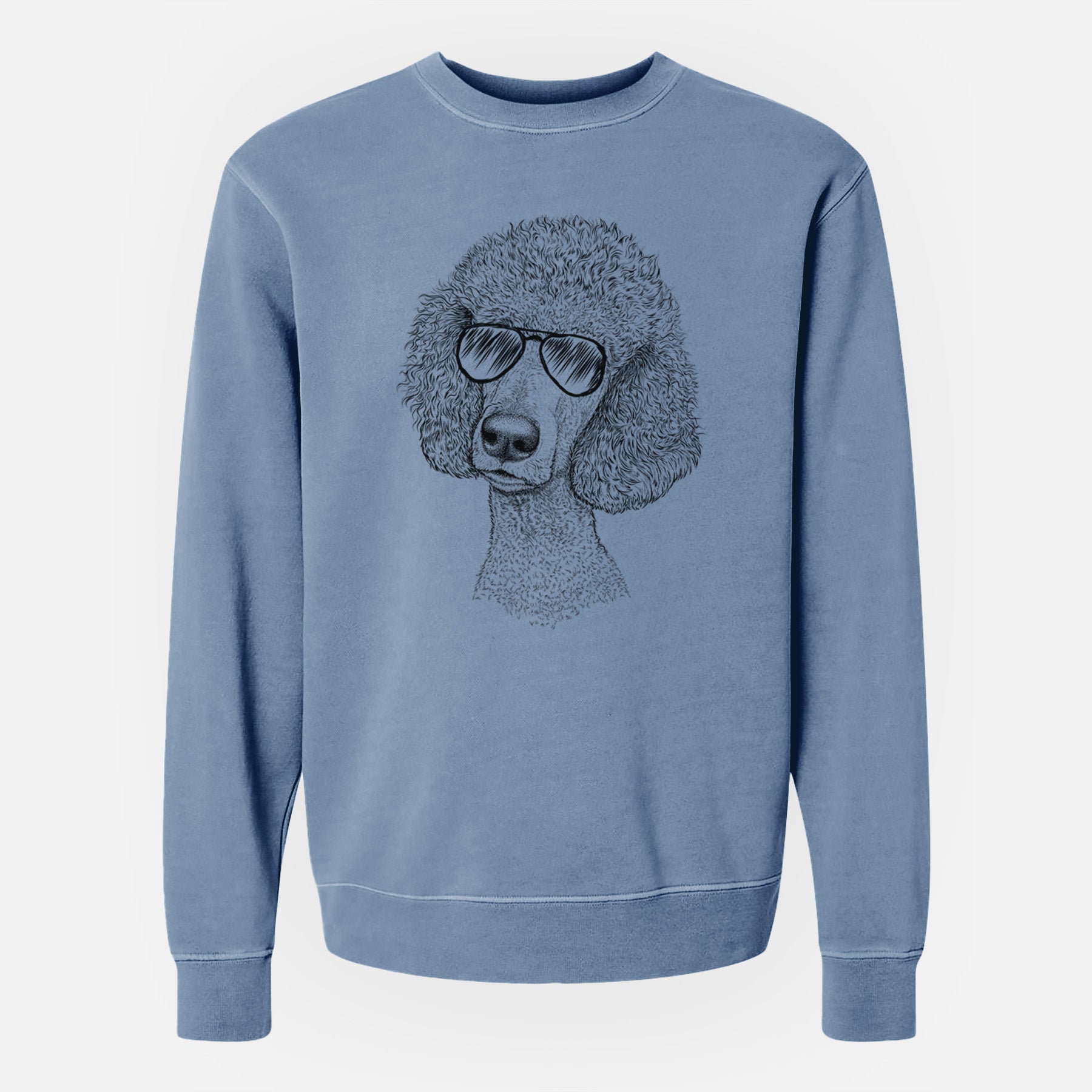 Aviator Yuki the Poodle - Unisex Pigment Dyed Crew Sweatshirt