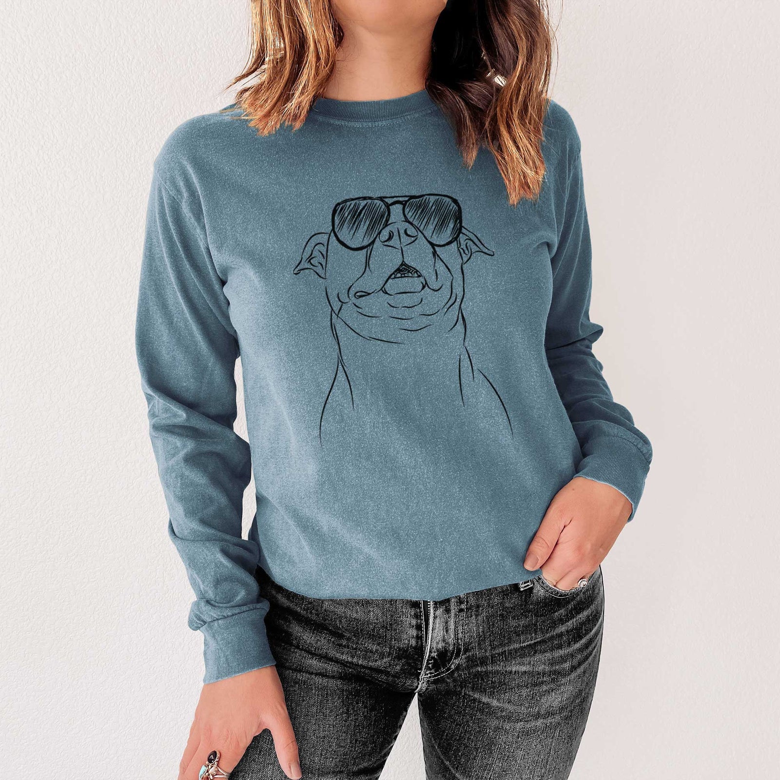 Aviators Zada the Pitbull - Heavyweight 100% Cotton Long Sleeve