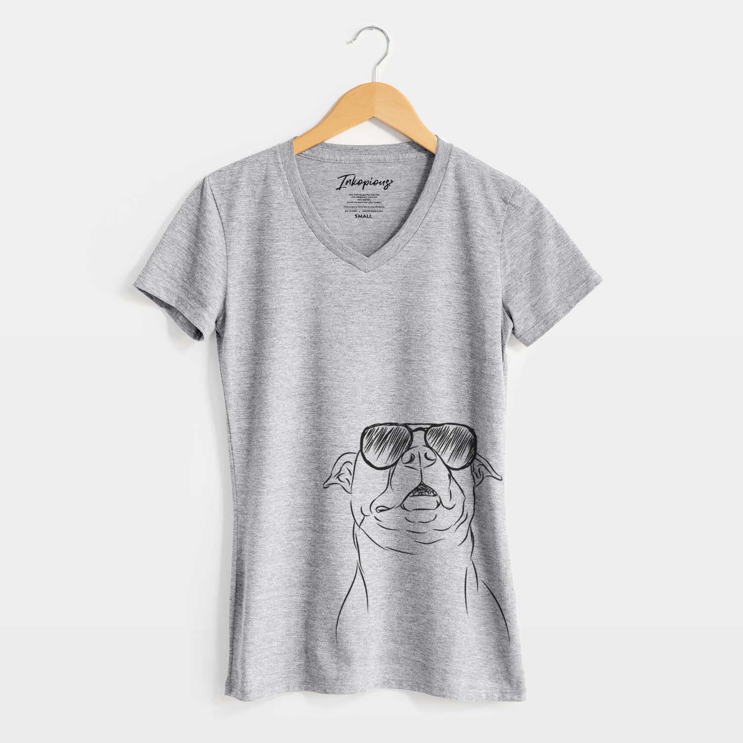 Aviator Zada the Pitbull - Women's V-neck Shirt
