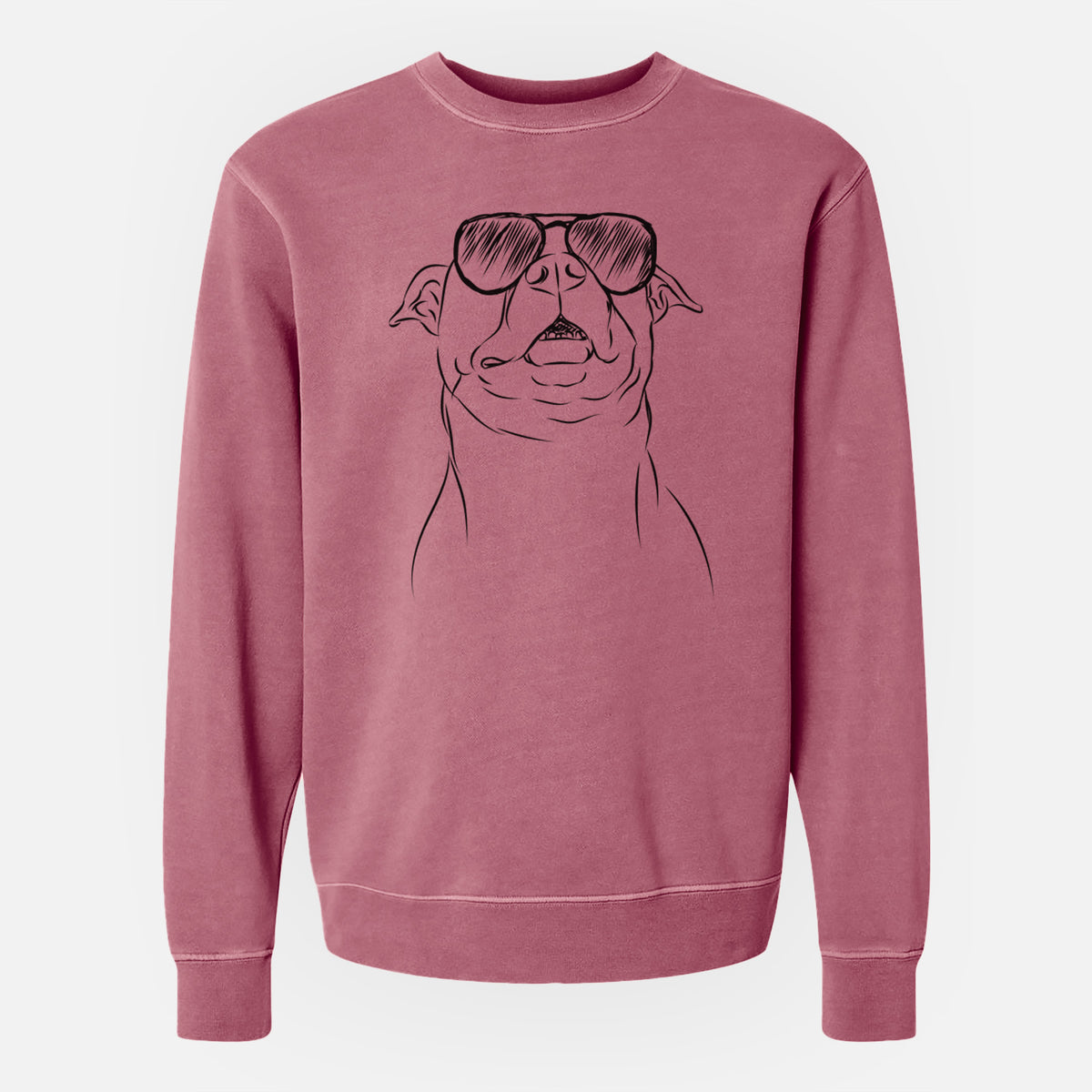Aviator Zada the Pitbull - Unisex Pigment Dyed Crew Sweatshirt