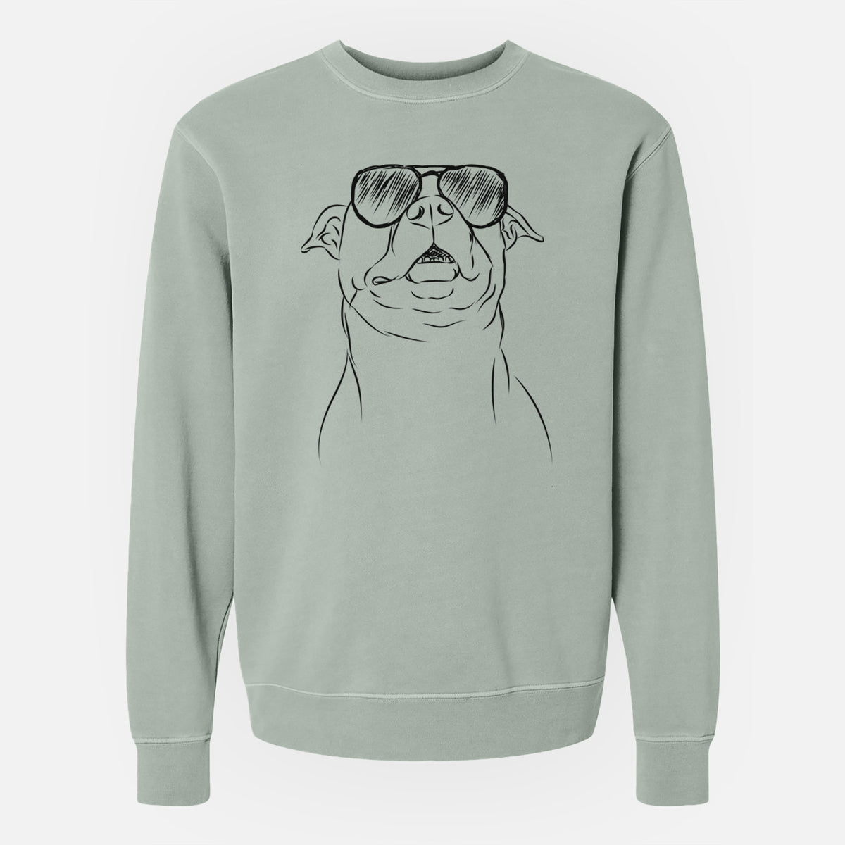 Aviator Zada the Pitbull - Unisex Pigment Dyed Crew Sweatshirt