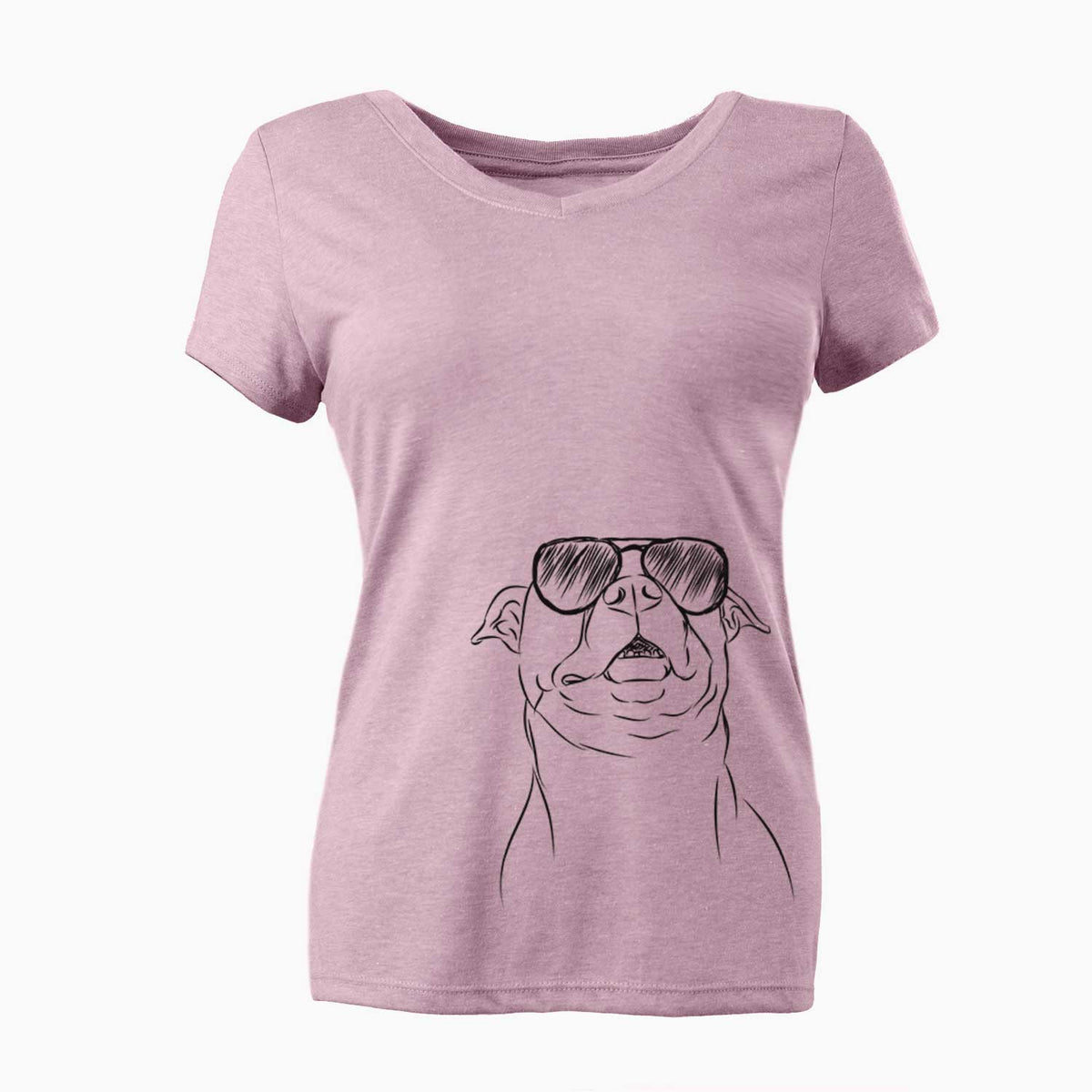 Aviator Zada the Pitbull - Women's V-neck Shirt