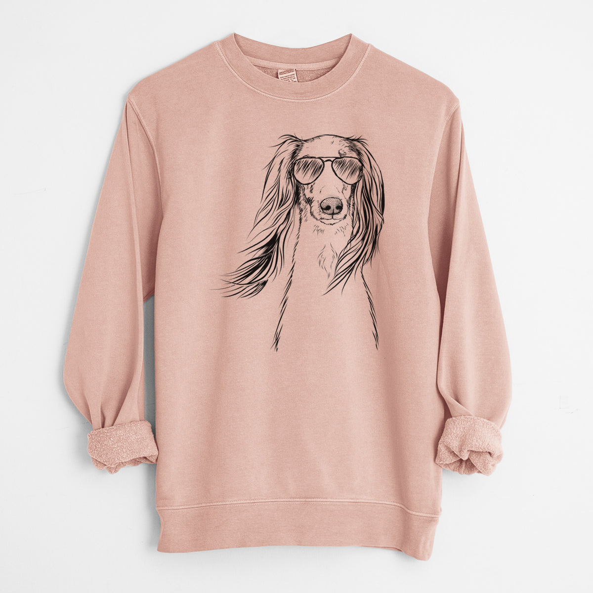 Aviator Zahra the Saluki - Unisex Pigment Dyed Crew Sweatshirt