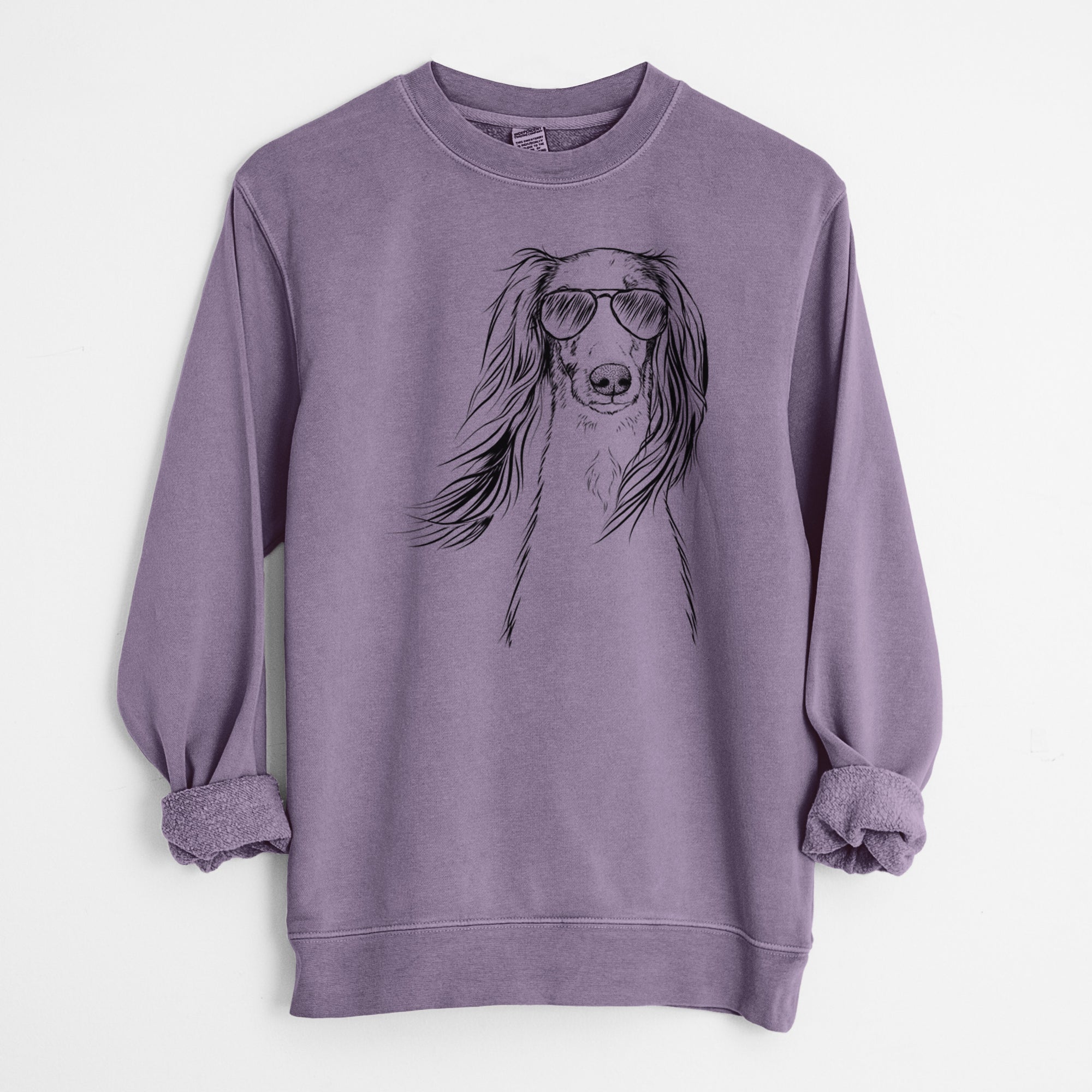 Aviator Zahra the Saluki - Unisex Pigment Dyed Crew Sweatshirt