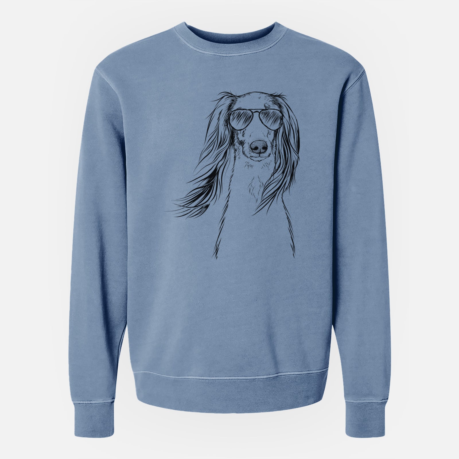 Aviator Zahra the Saluki - Unisex Pigment Dyed Crew Sweatshirt