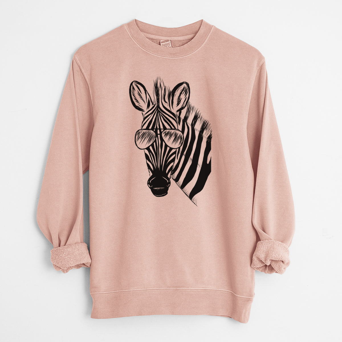 Aviator Zed the Zebra - Unisex Pigment Dyed Crew Sweatshirt