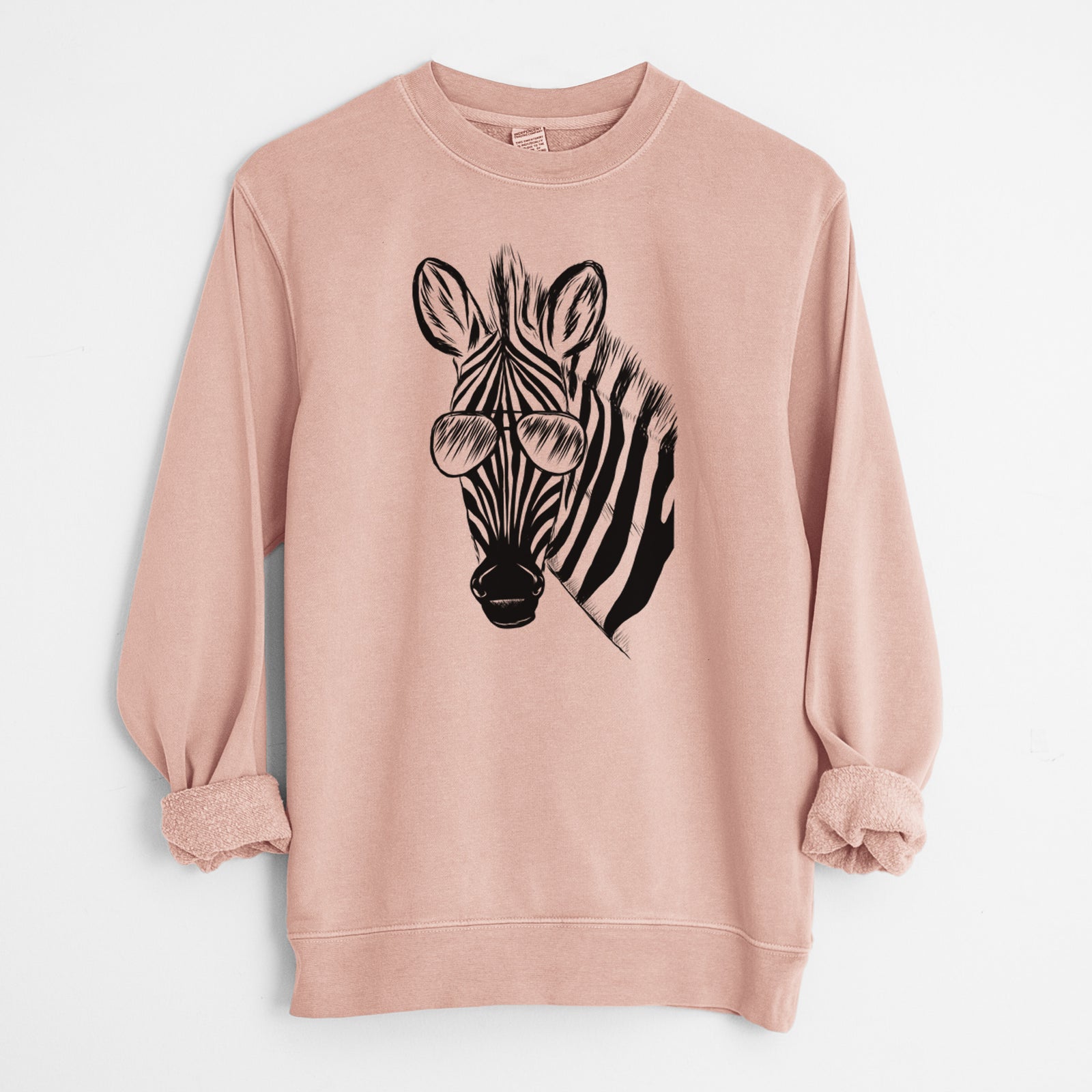 Aviator Zed the Zebra - Unisex Pigment Dyed Crew Sweatshirt