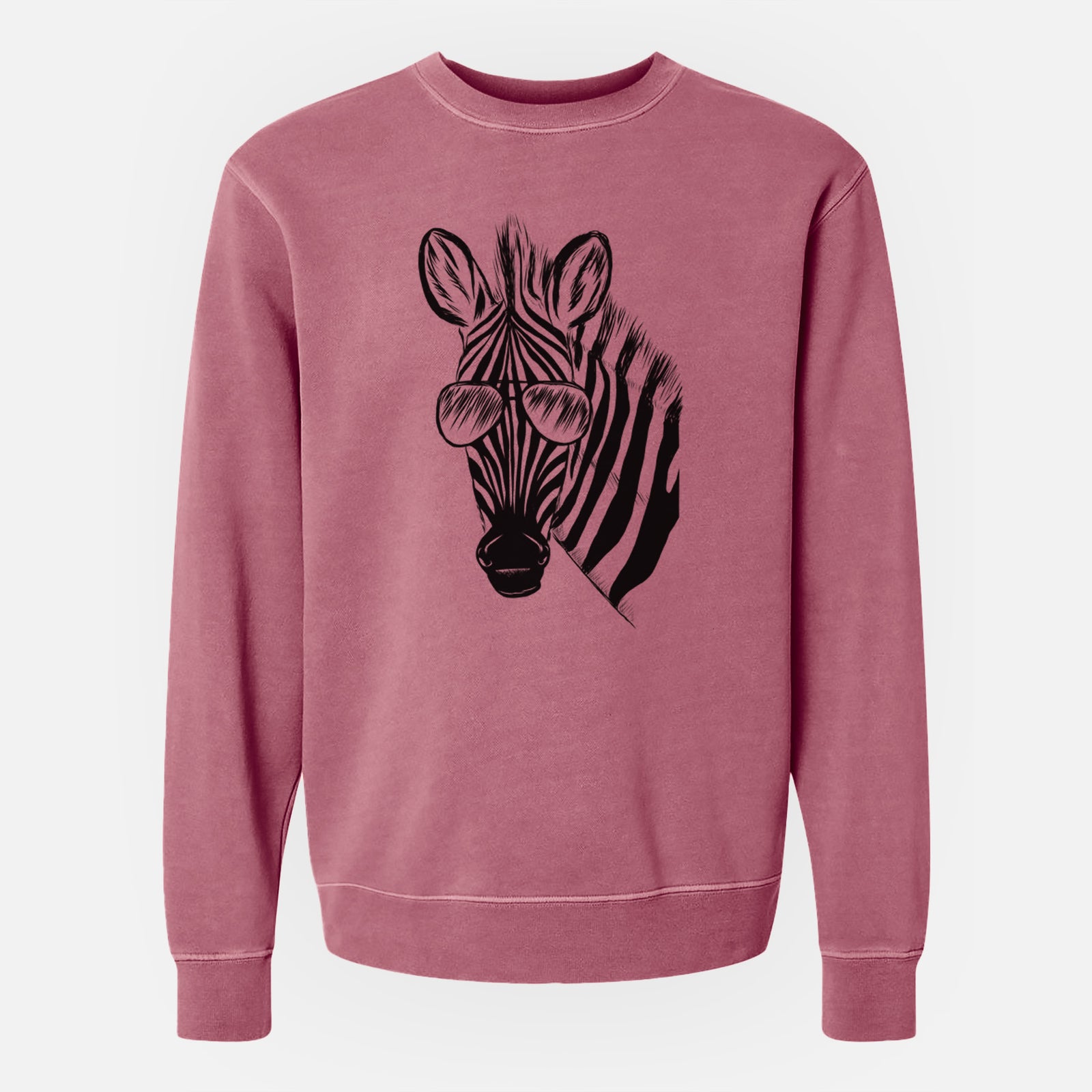 Aviator Zed the Zebra - Unisex Pigment Dyed Crew Sweatshirt