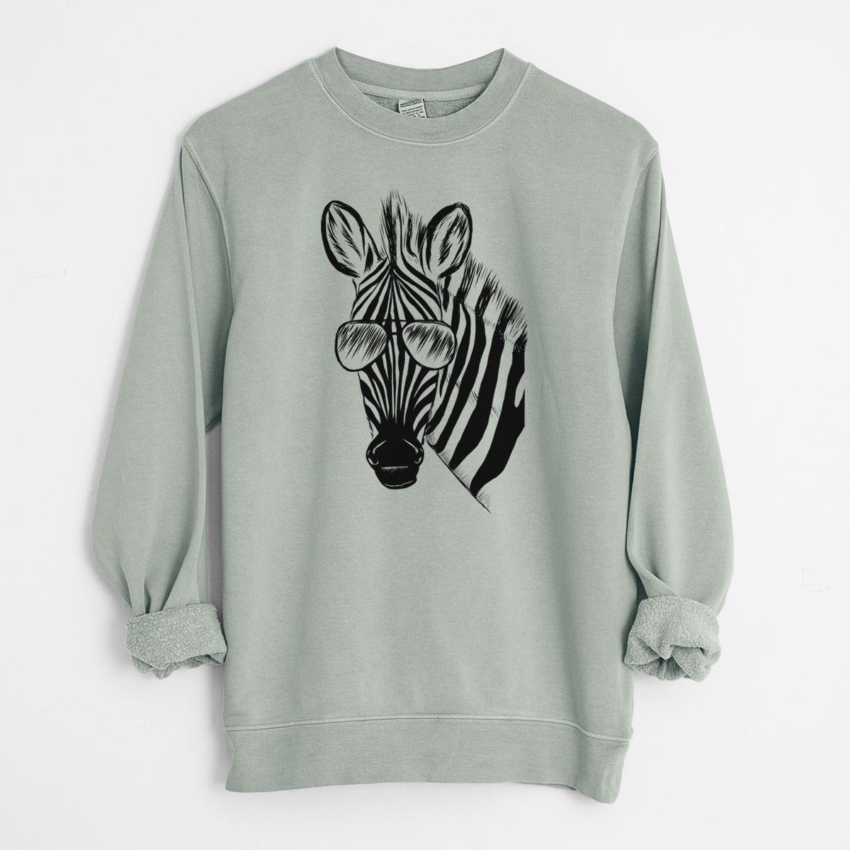 Aviator Zed the Zebra - Unisex Pigment Dyed Crew Sweatshirt
