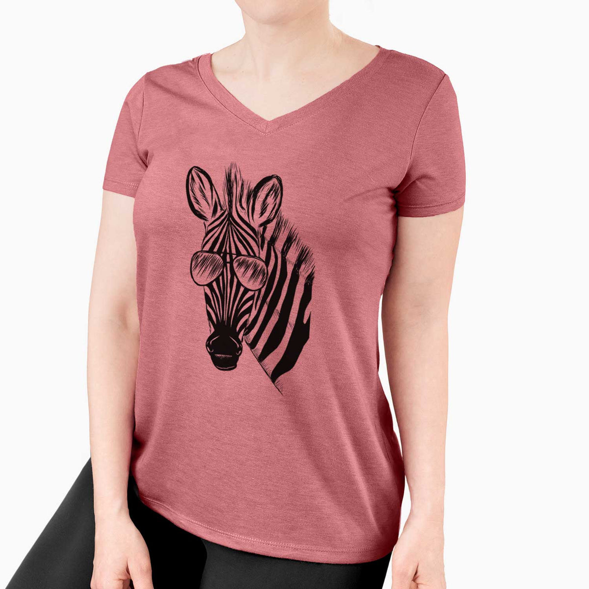 Aviator Zed the Zebra - Women's V-neck Shirt
