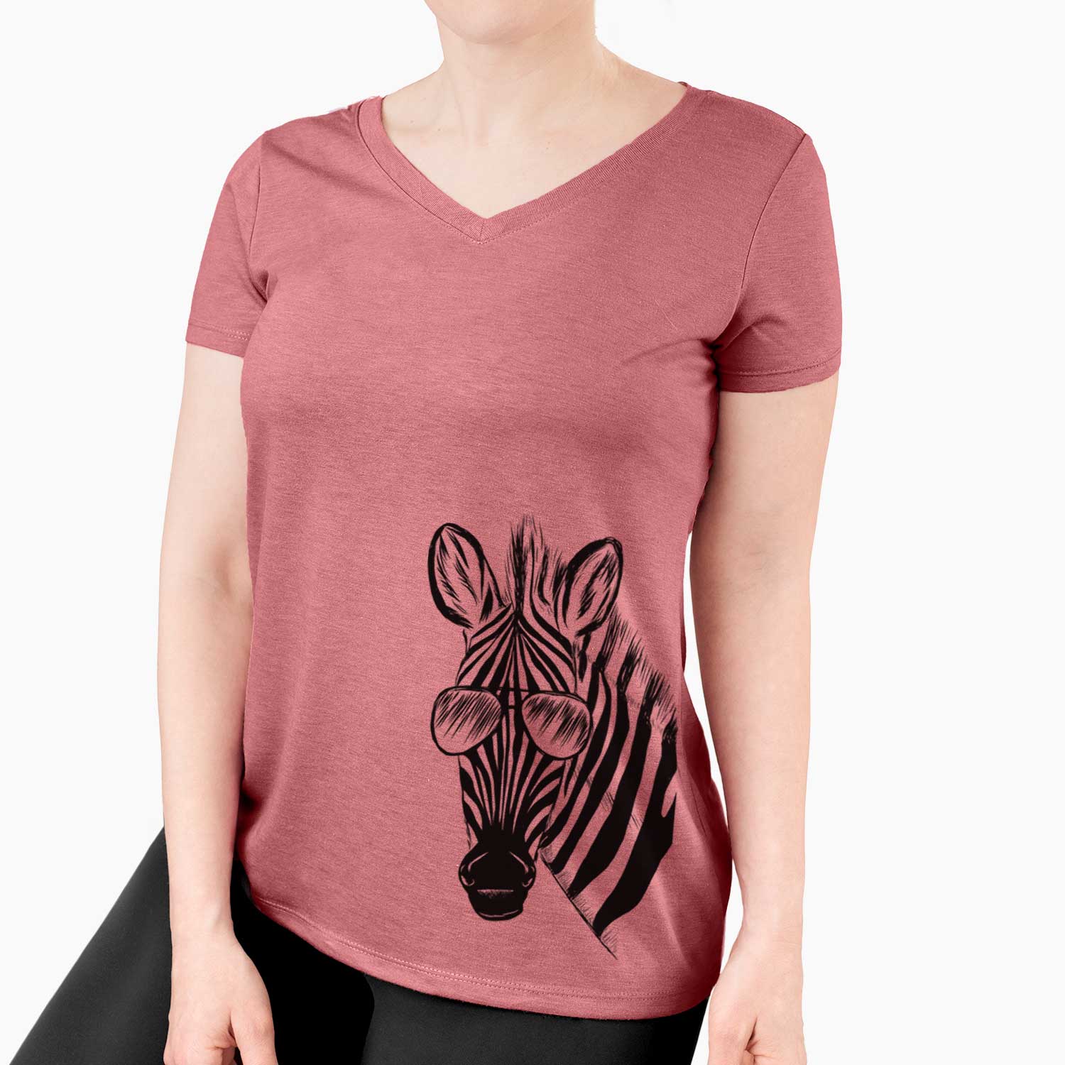 Aviator Zed the Zebra - Women's V-neck Shirt