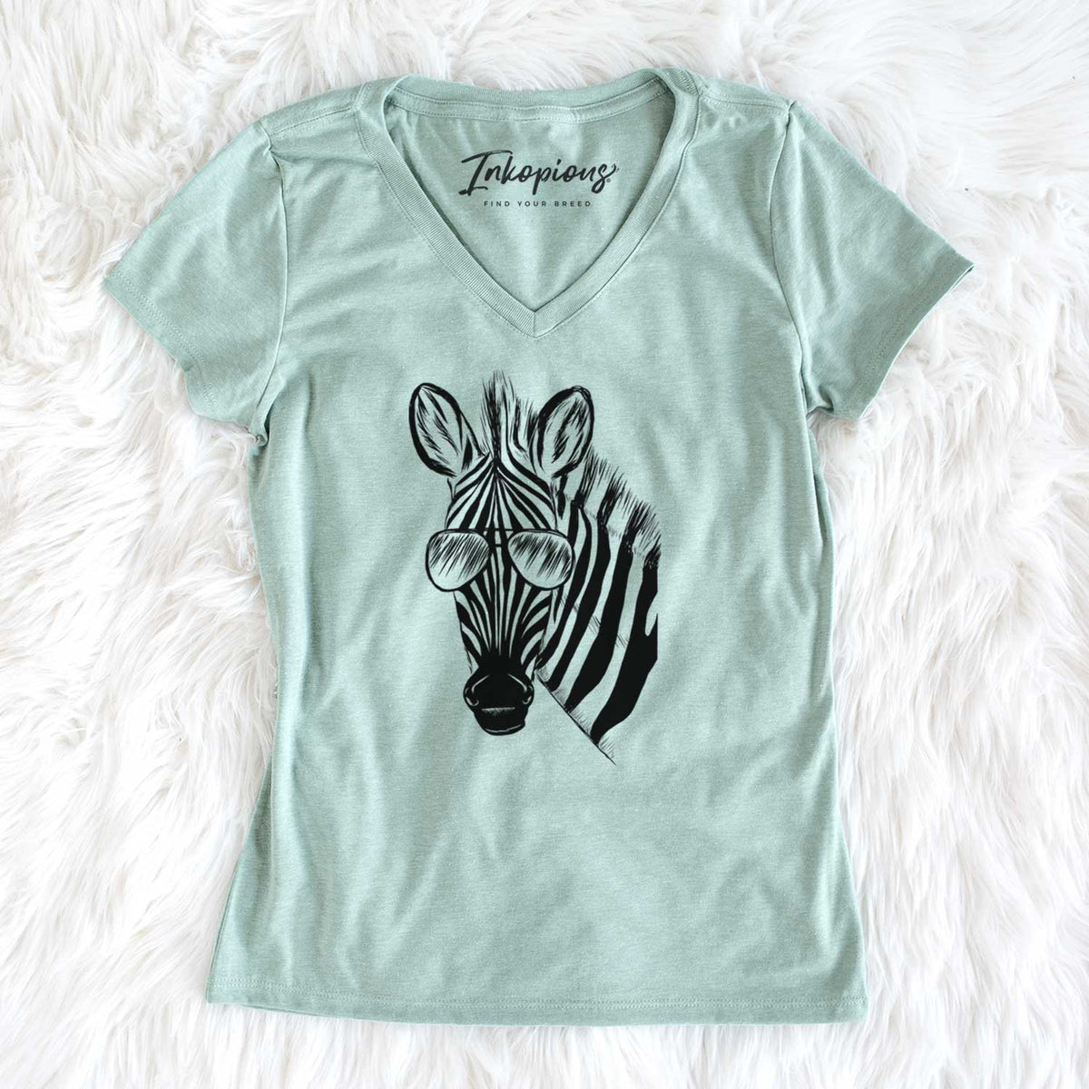 Aviator Zed the Zebra - Women's V-neck Shirt