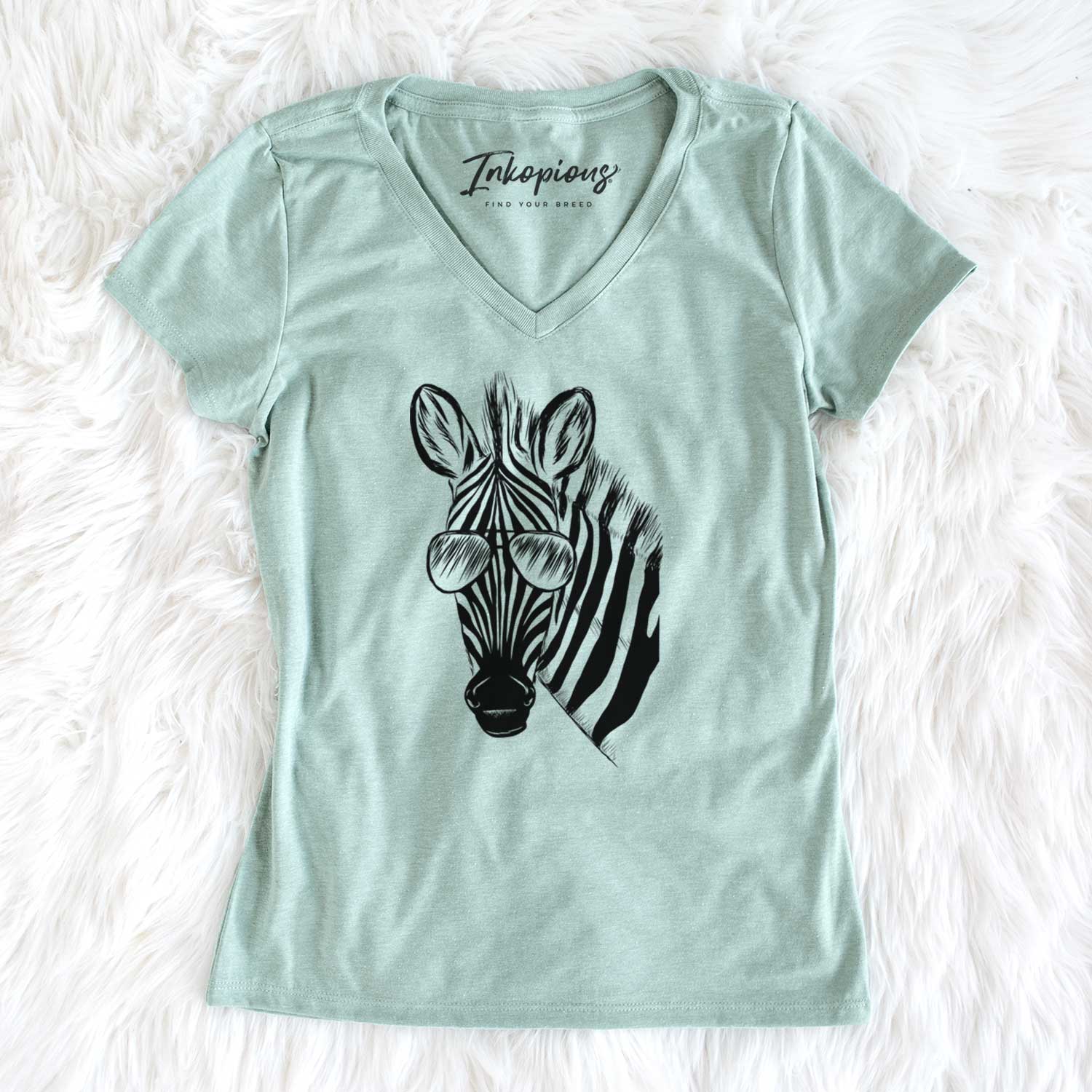 Aviator Zed the Zebra - Women's V-neck Shirt