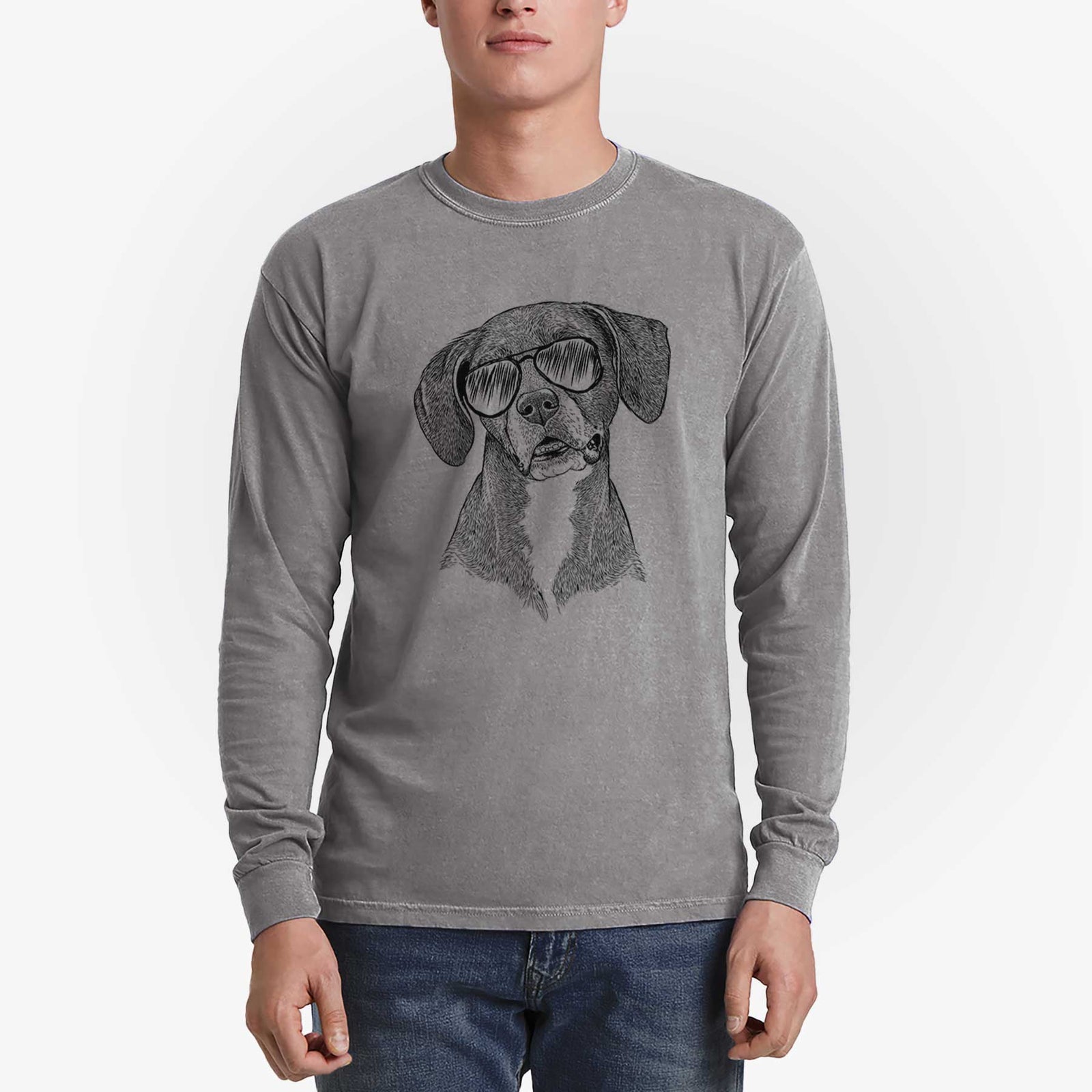 Aviators Zeena the Plott Hound Mix - Heavyweight 100% Cotton Long Sleeve