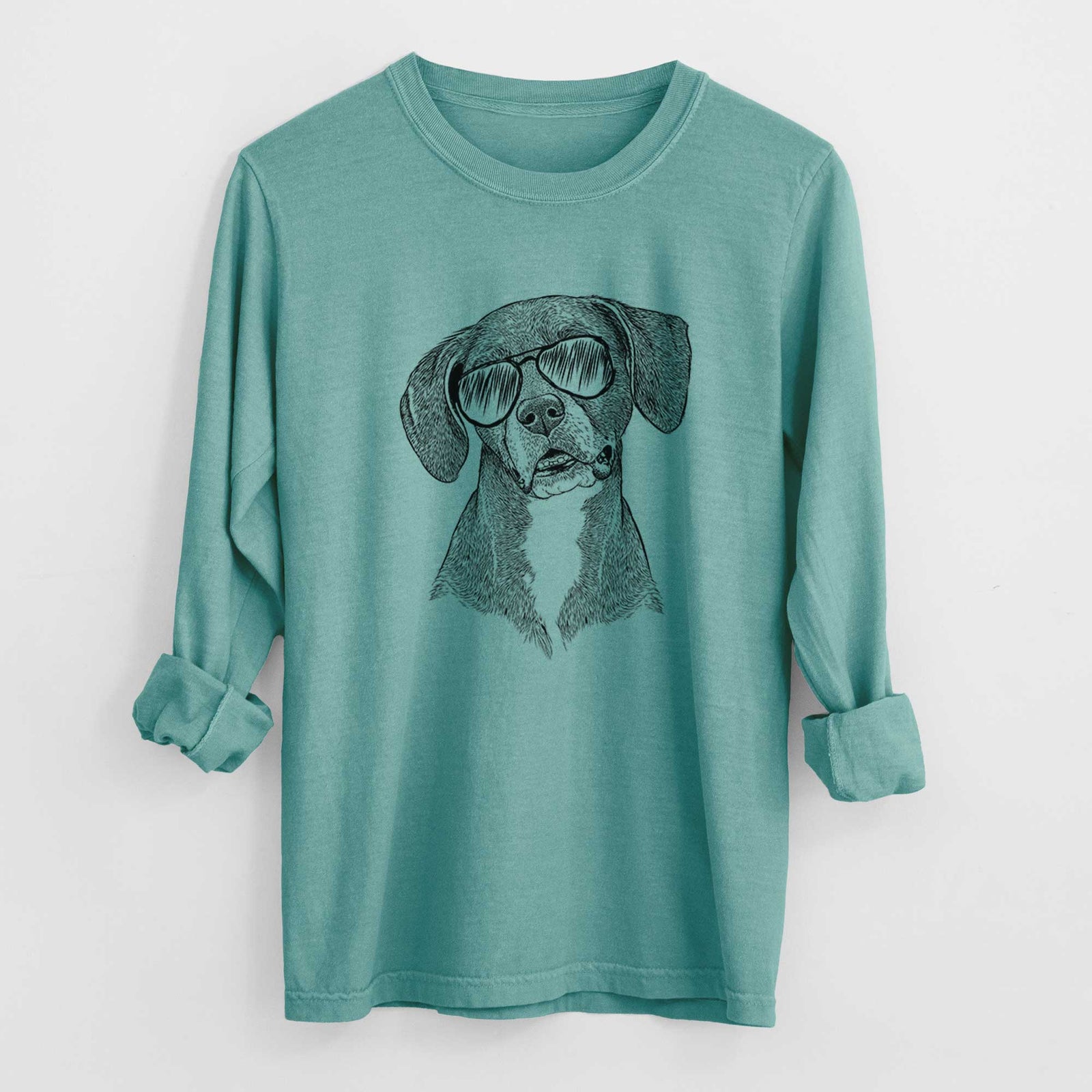 Aviators Zeena the Plott Hound Mix - Heavyweight 100% Cotton Long Sleeve