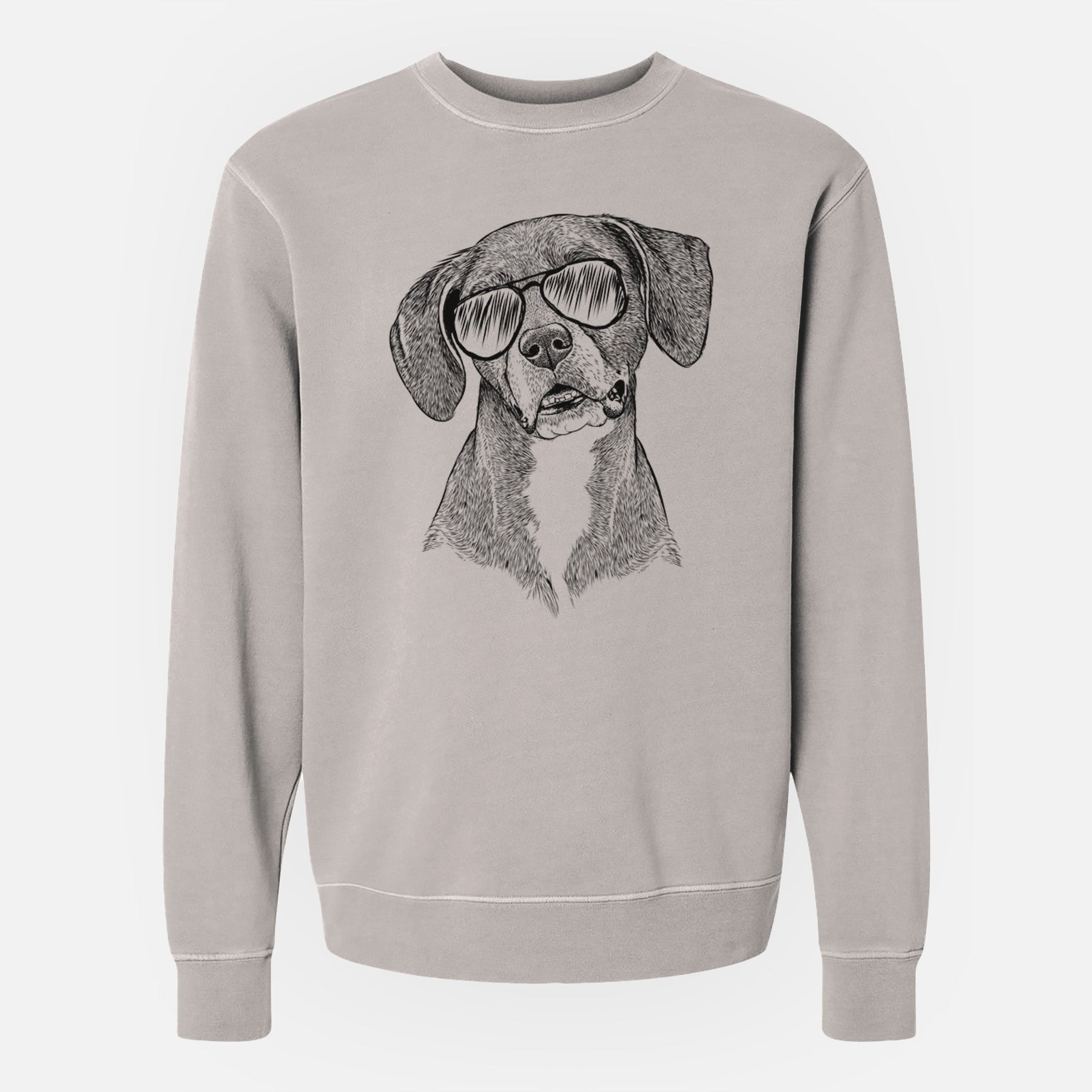 Aviator Zeena the Plott Hound Mix - Unisex Pigment Dyed Crew Sweatshirt