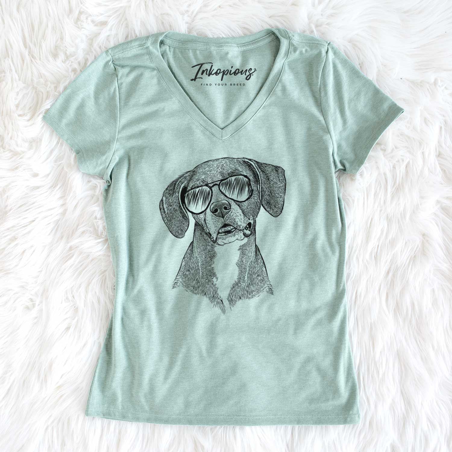 Aviator Zeena the Plott Hound Mix - Women's V-neck Shirt