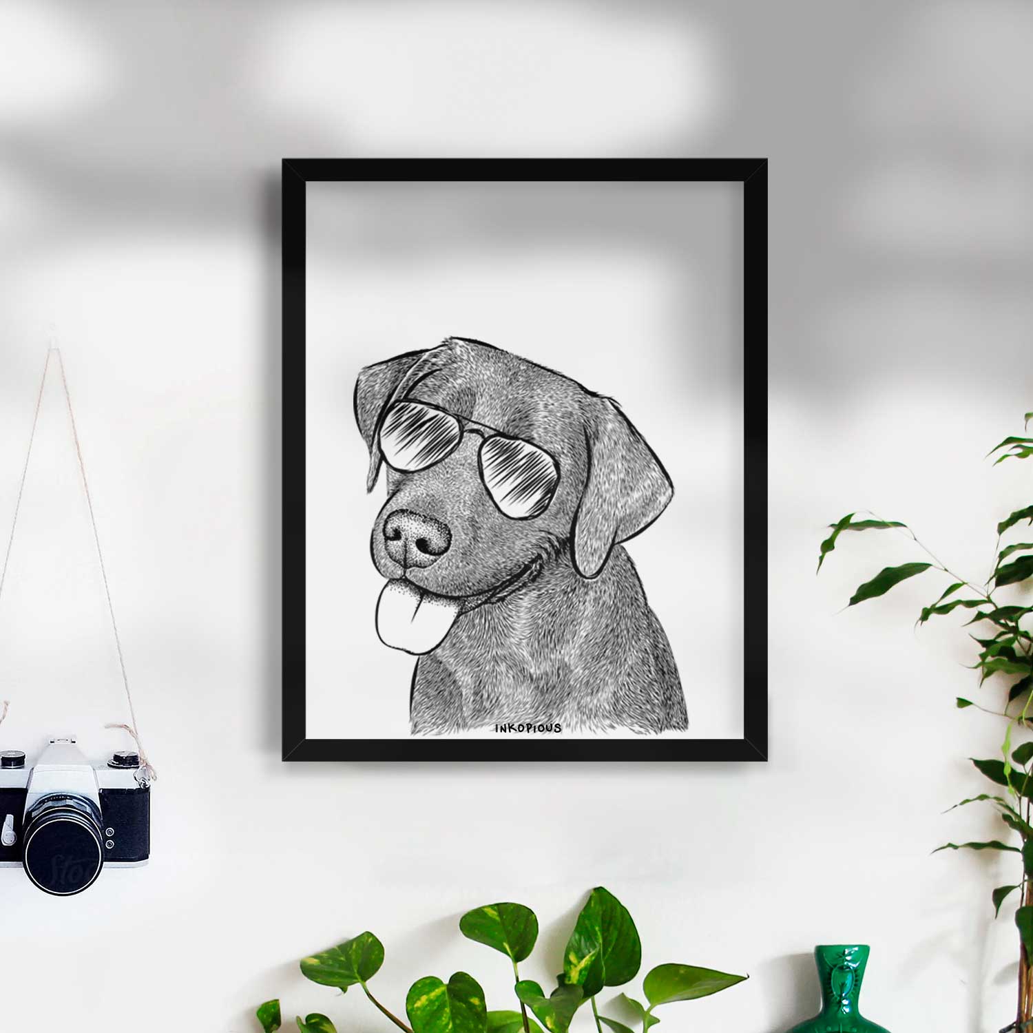 Zeppelin the Black Labrador Art Print