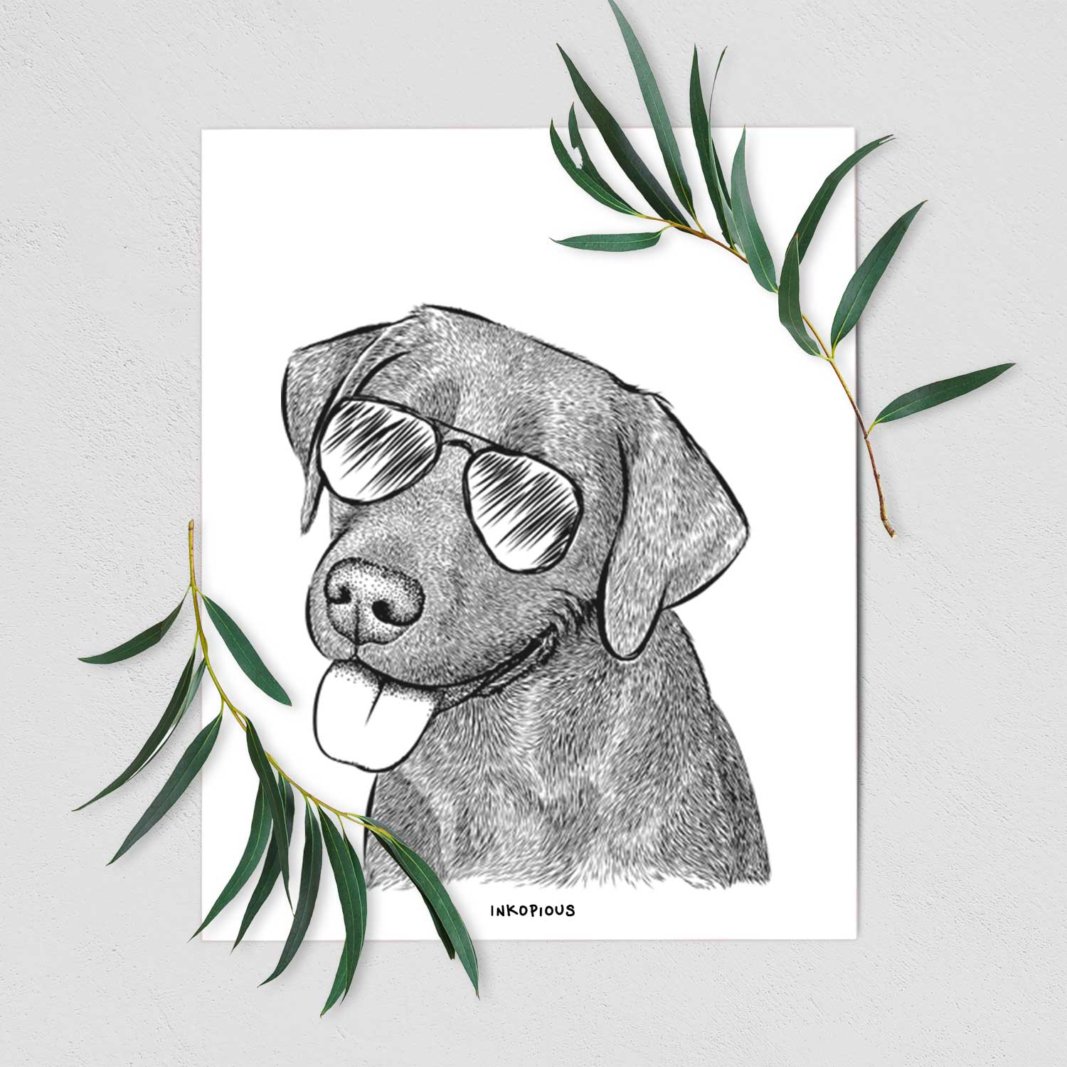 Zeppelin the Black Labrador Art Print